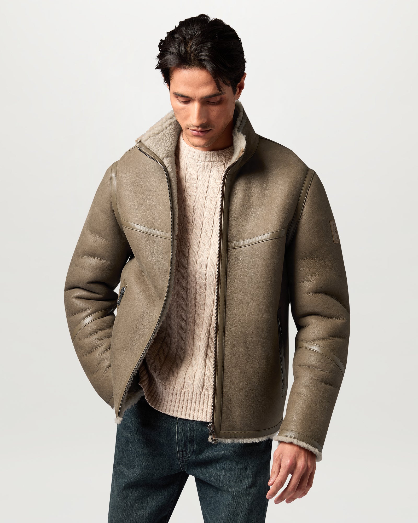 VESTE EN SHEARLING HIGHLAND - Taupe foncé