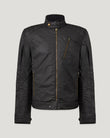 Black Humber motorcycle jacket with gold zippers and quilted shoulder panels.