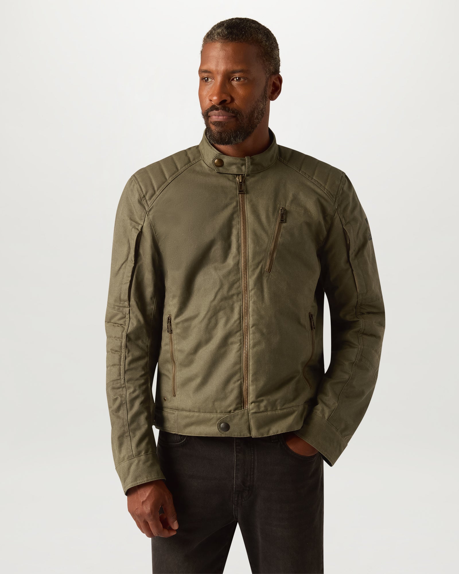 HUMBER MOTORCYCLE JACKET - Olive Green