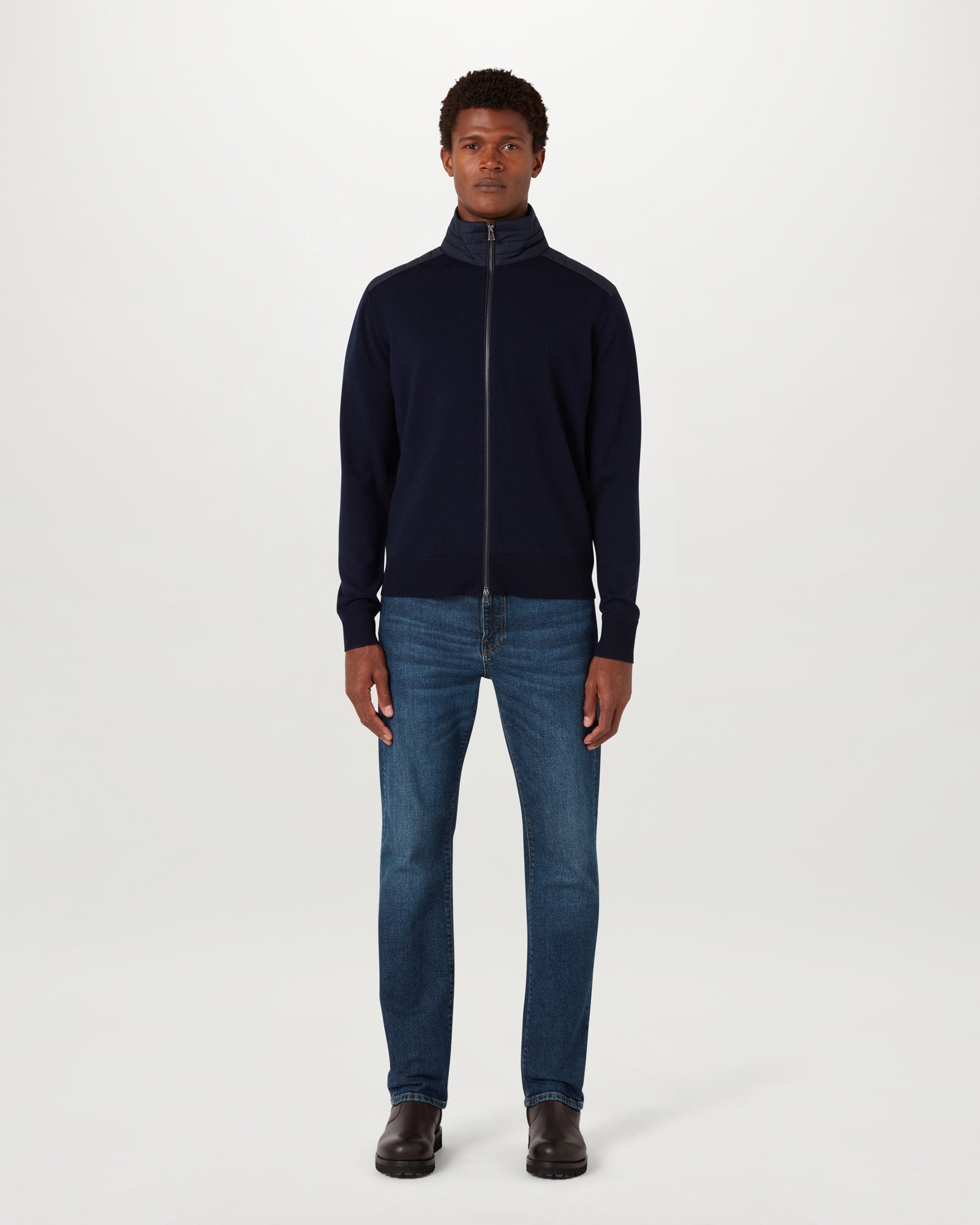 CARDIGAN ZIPPÉ KELBY - Bleu encre foncé