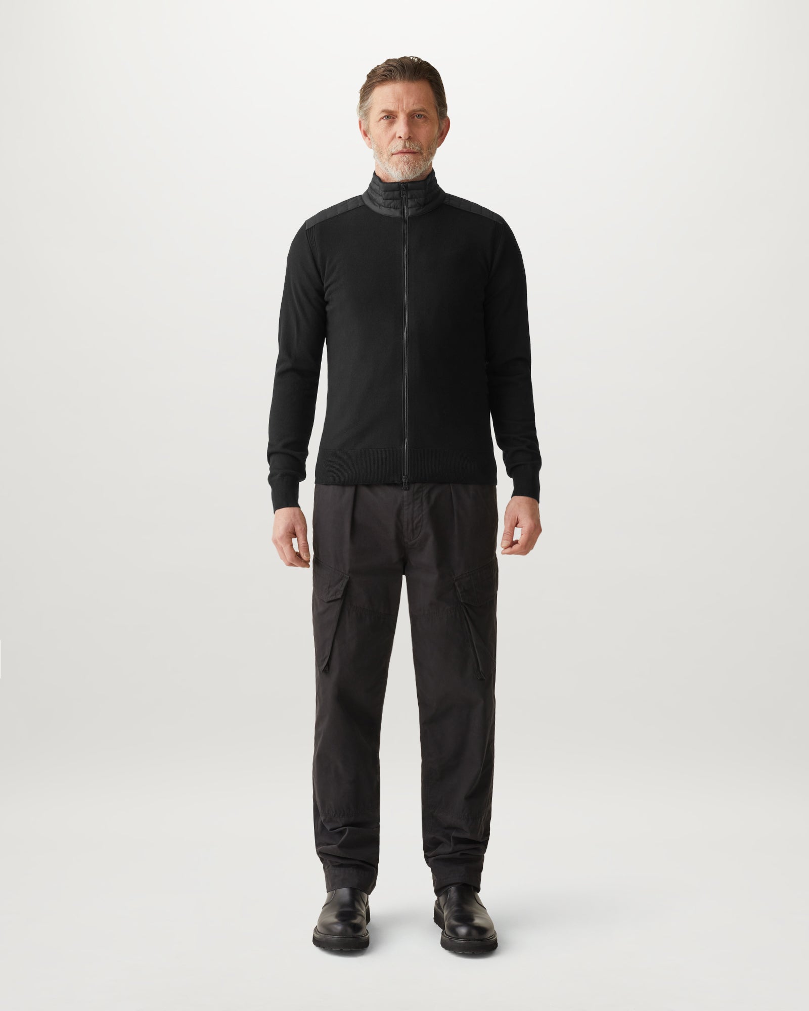 KELBY ZIP CARDIGAN - Black