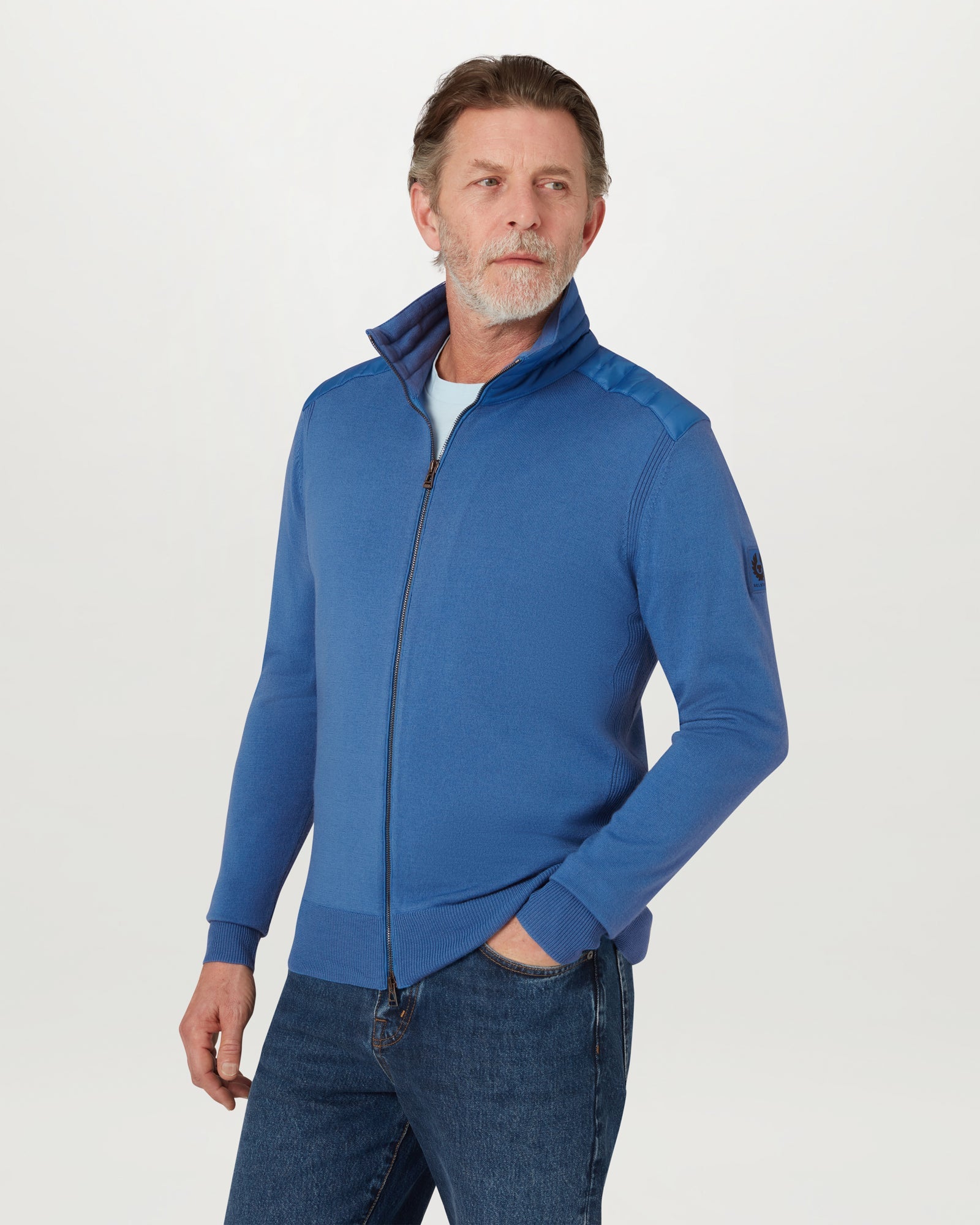KELBY ZIP CARDIGAN - Marine Blue