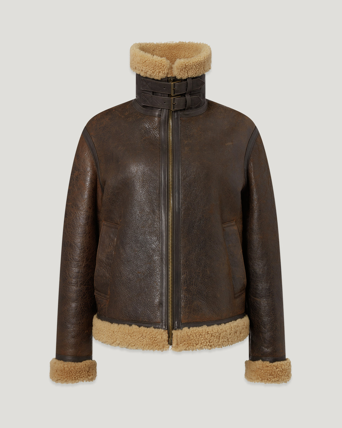 KENORA SHEARLING JACKET - Bark / Camel