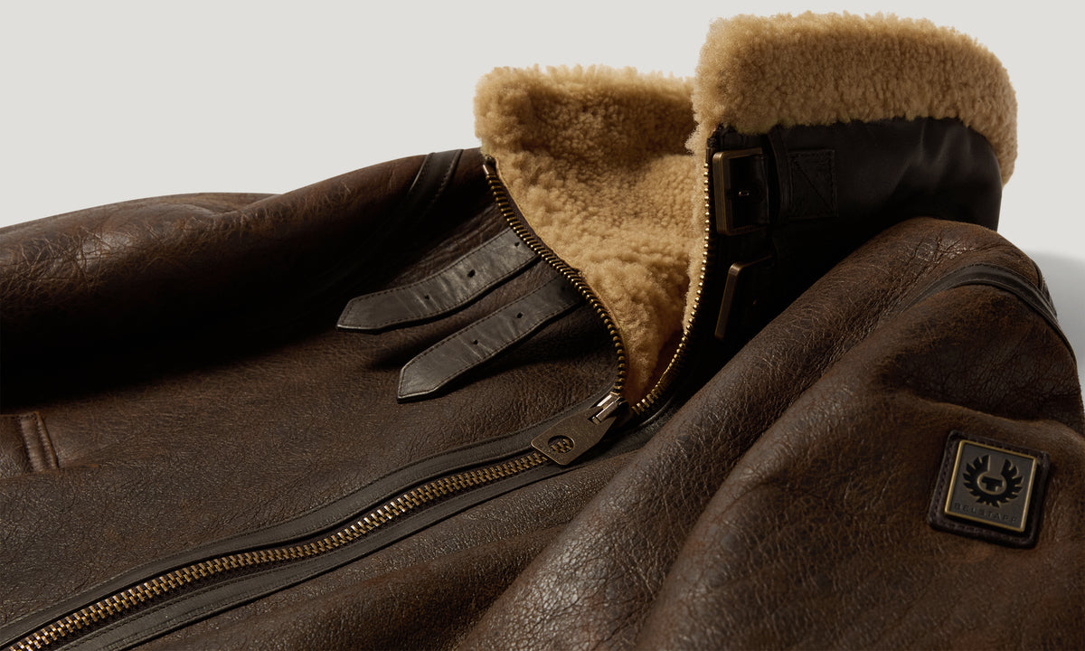 KENORA SHEARLING JACKET - Bark / Camel