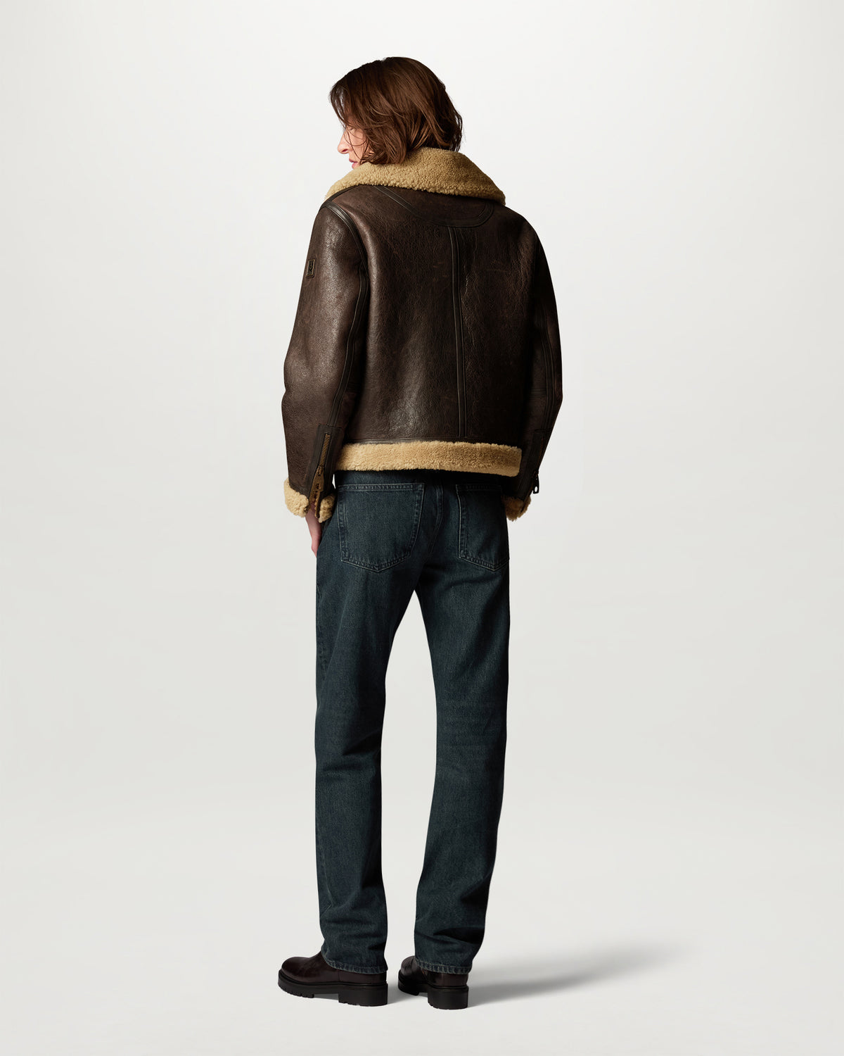 KENORA SHEARLING JACKET - Bark / Camel