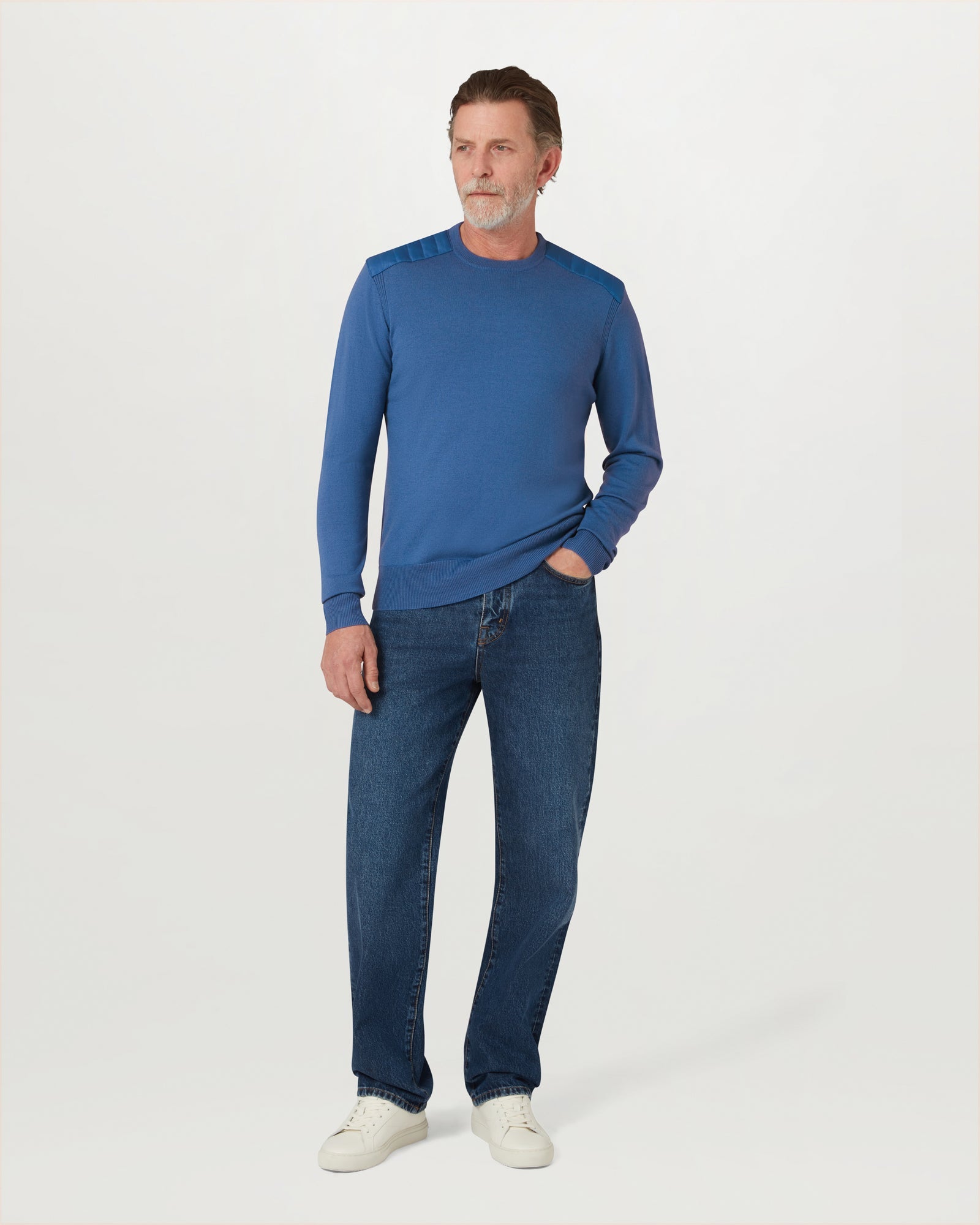 KERRIGAN CREWNECK JUMPER - Marine Blue