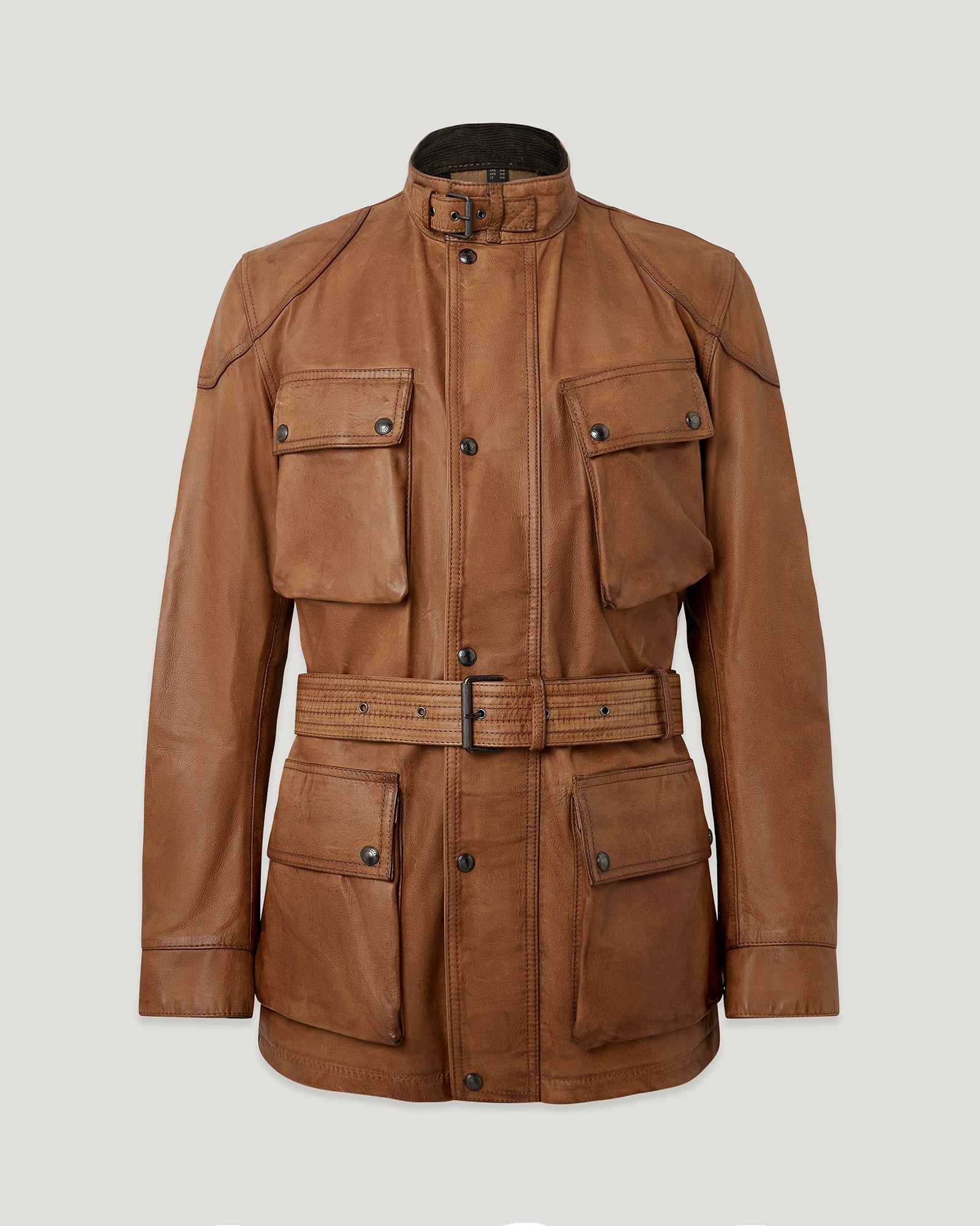 Belstaff Brooklands Motorcycle Leather Jacket, brown, Size 2xl for Men