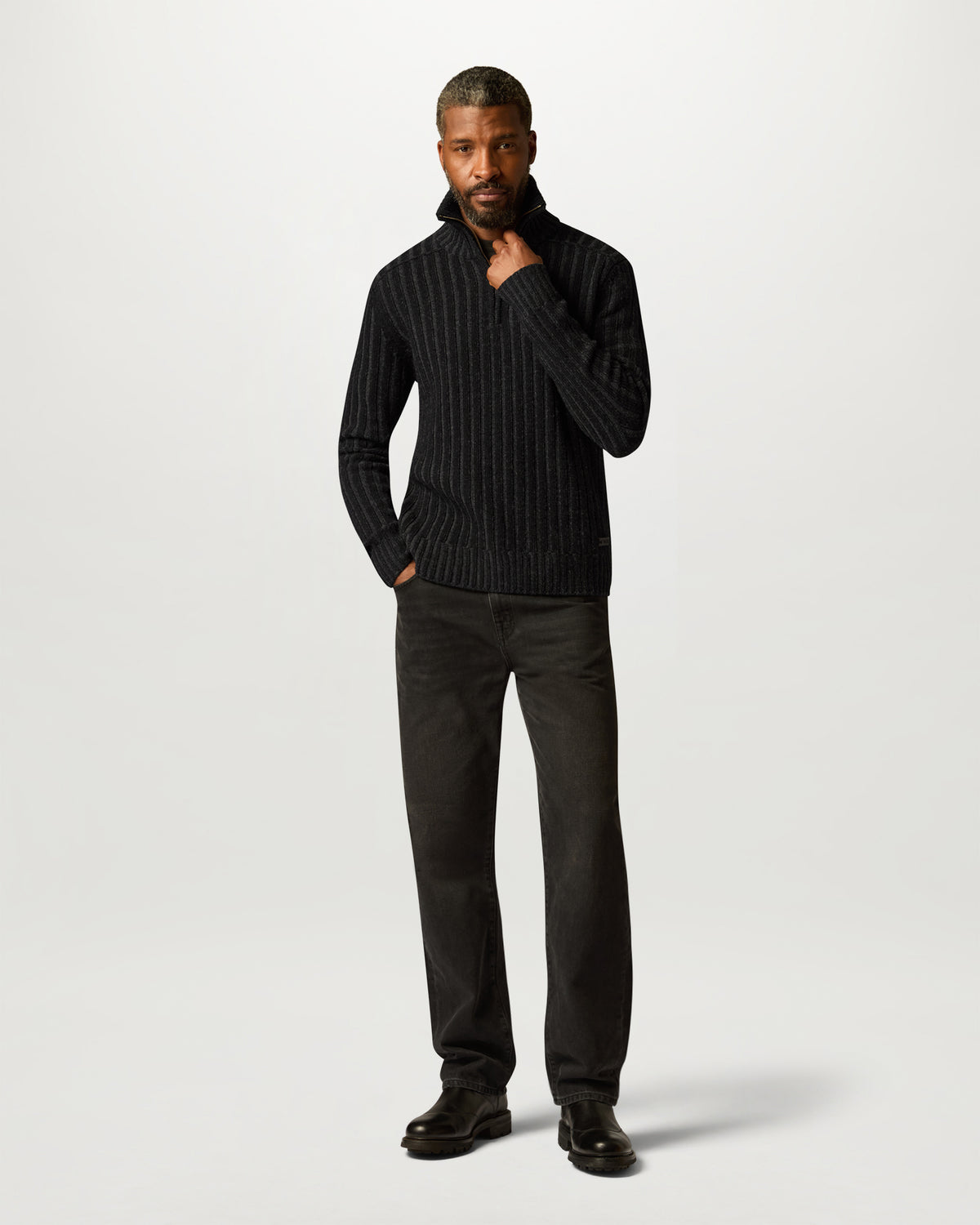 LINCOLN QUARTER ZIP - Charcoal