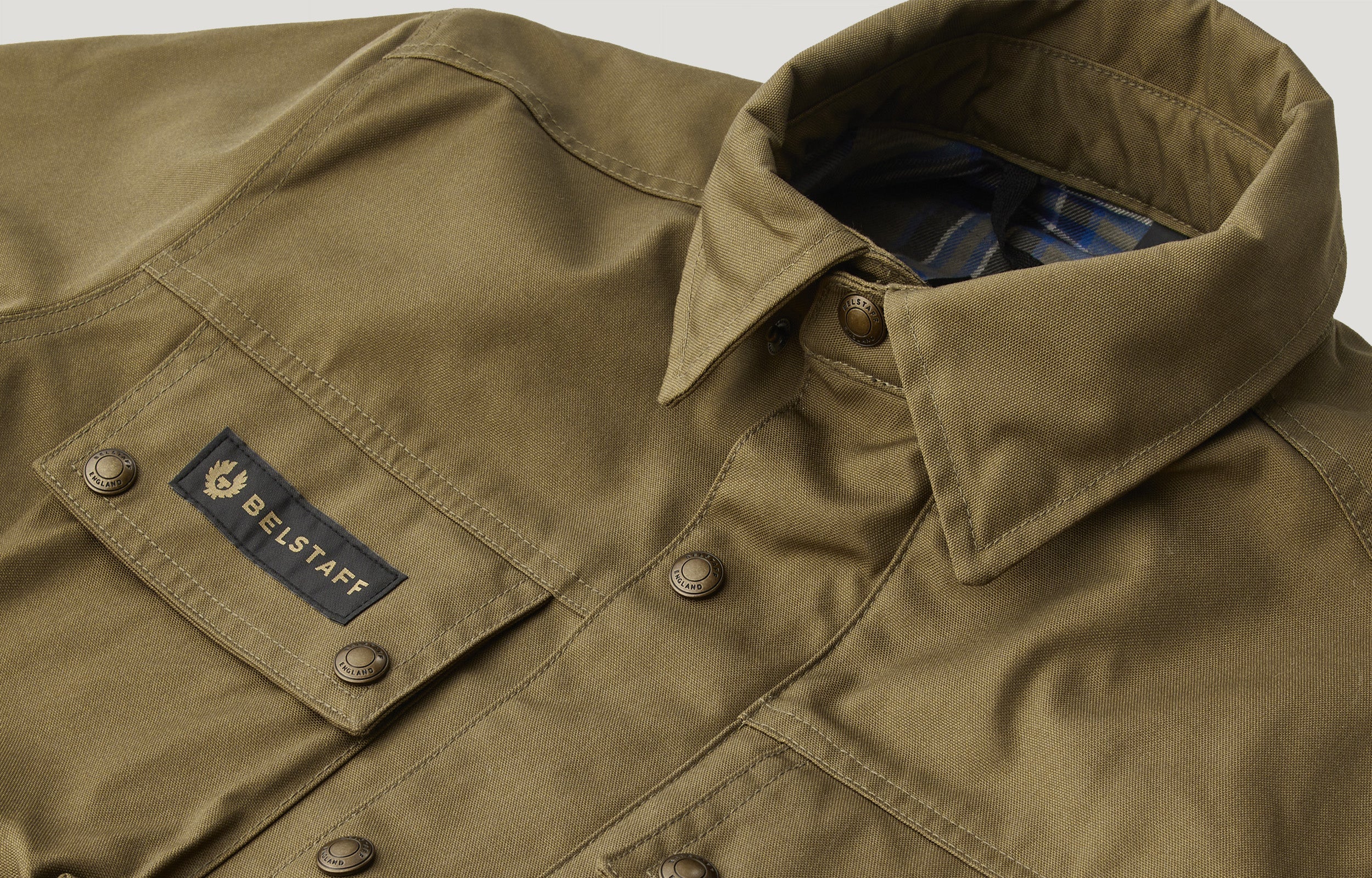 MANSION MOTORCYCLE SHIRT - Belstaff Olive