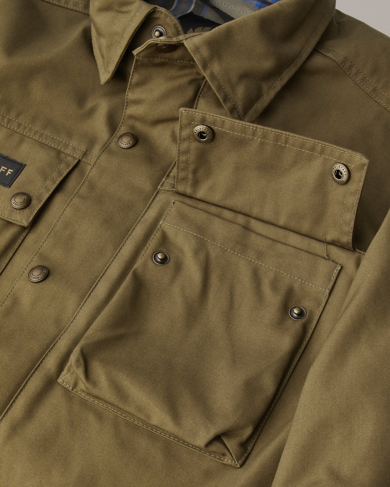 MANSION MOTORCYCLE SHIRT - Belstaff Olive