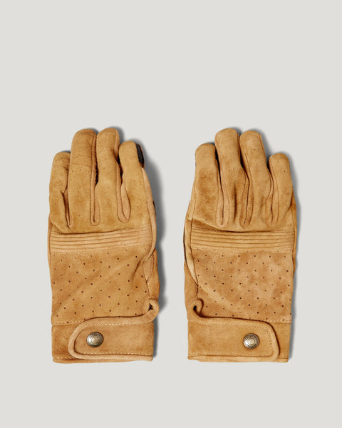 Belstaff Montgomery Velours Motorcycle Gloves, sand, Size S for Men