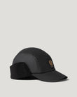 Black Moorby cap with faux fur lining and side logo patch