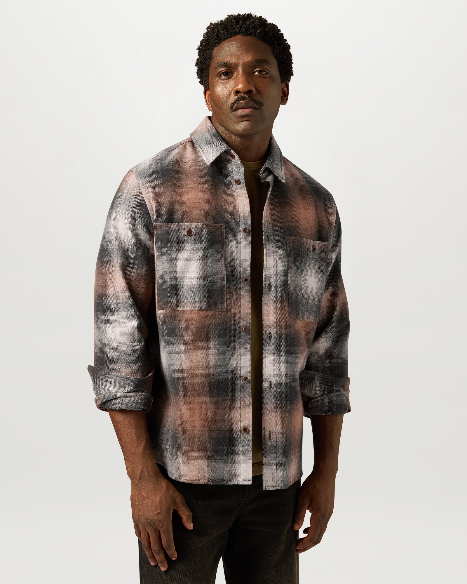 OUTPOST SHIRT BRUSHED COTTON FLANNEL - Maple Brown
