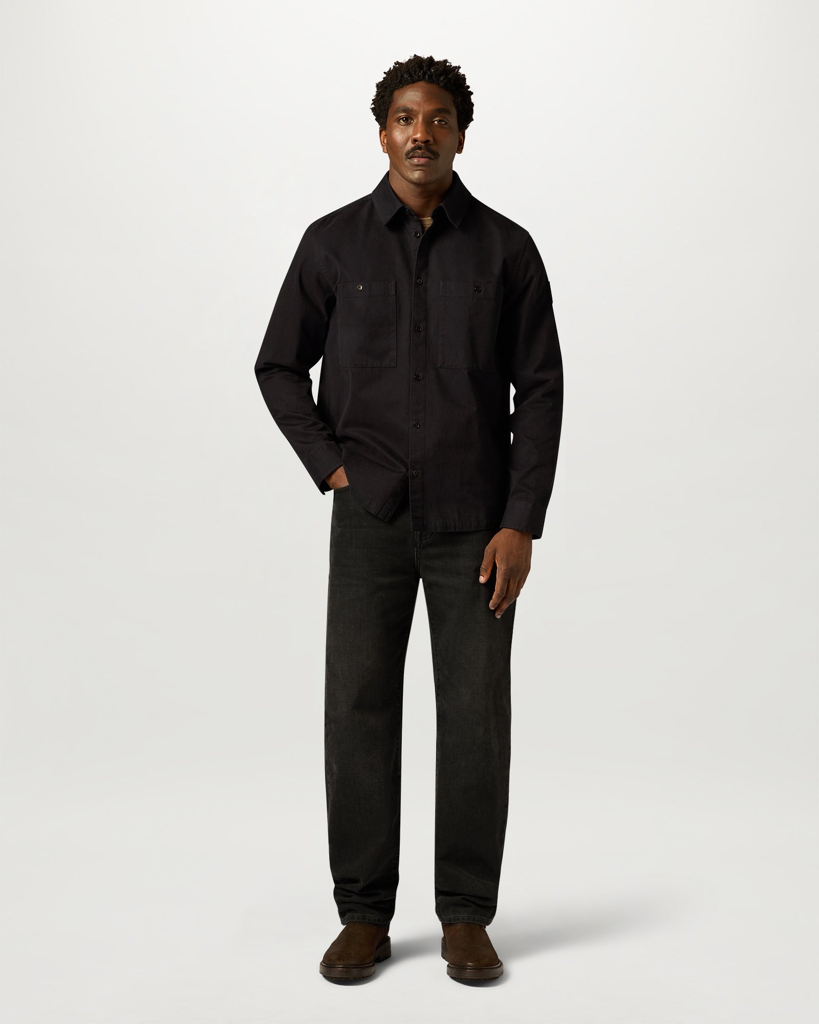 OUTPOST SHIRT COTTON HERRINGBONE - Black