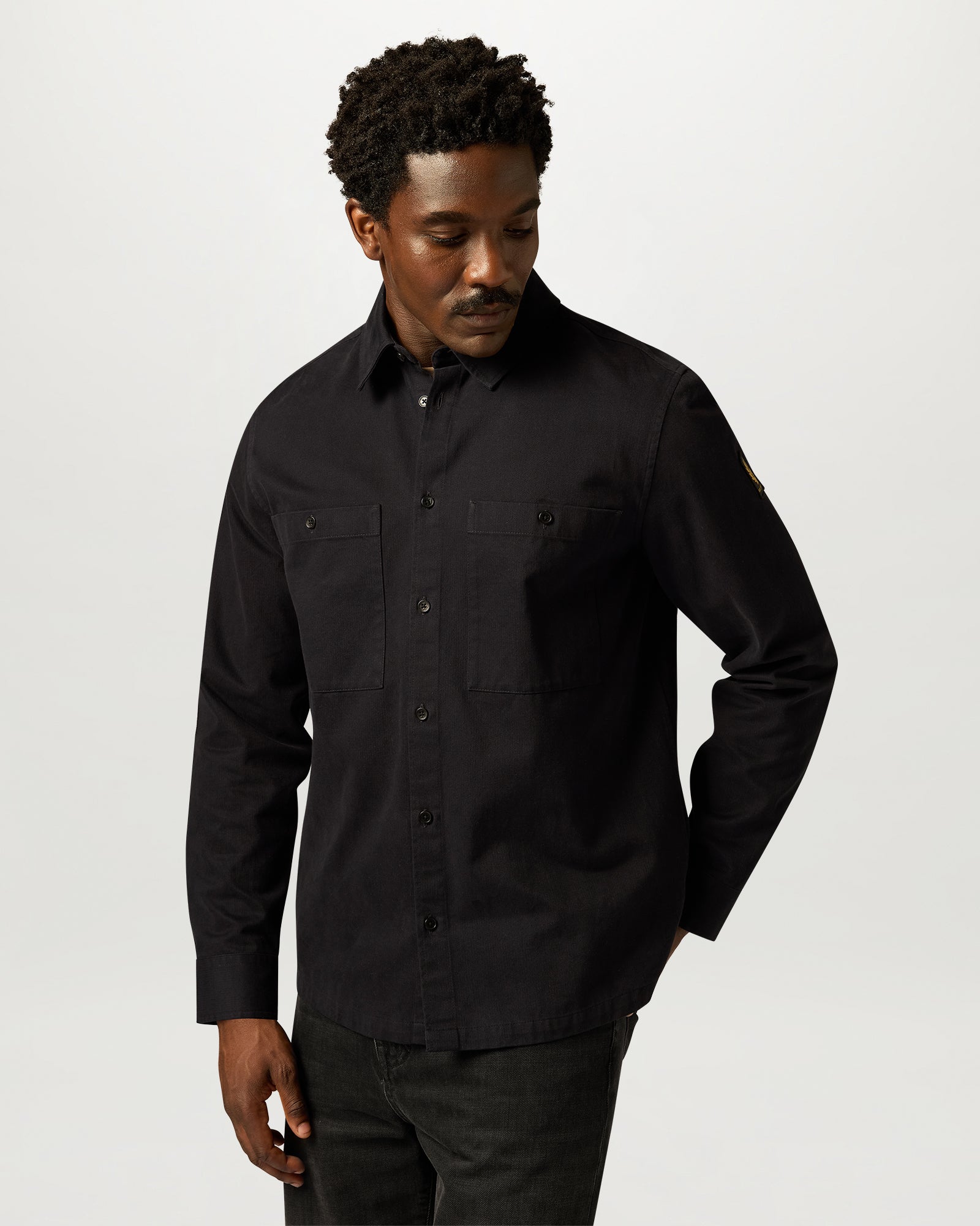 OUTPOST SHIRT COTTON HERRINGBONE - Black