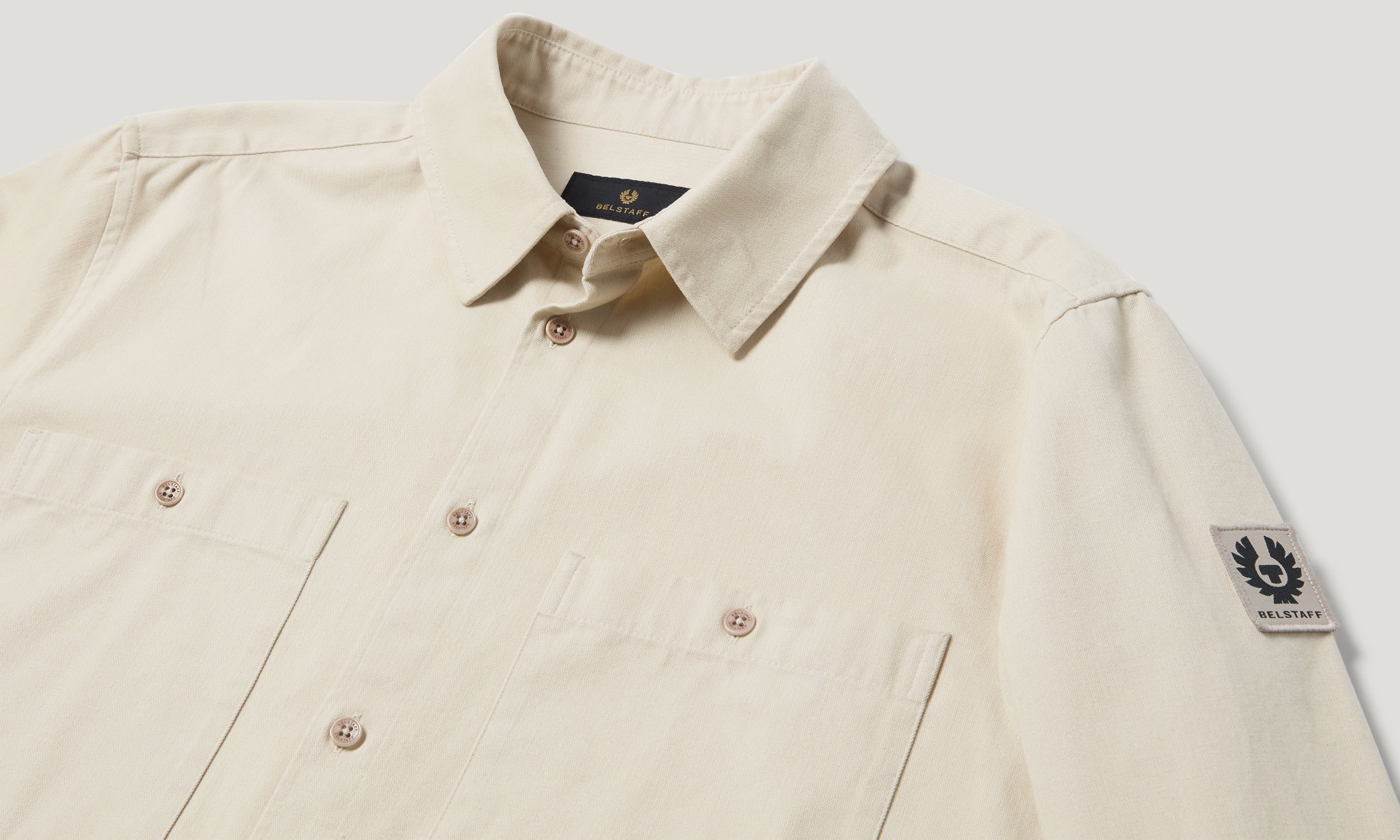OUTPOST SHIRT COTTON HERRINGBONE - Pale Stone