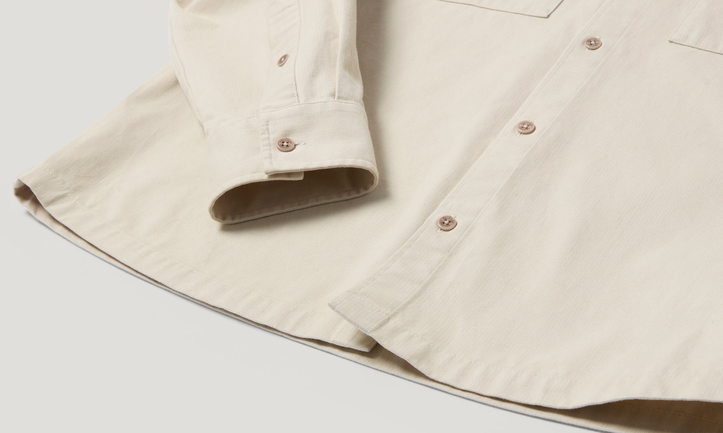 OUTPOST SHIRT COTTON HERRINGBONE - Pale Stone