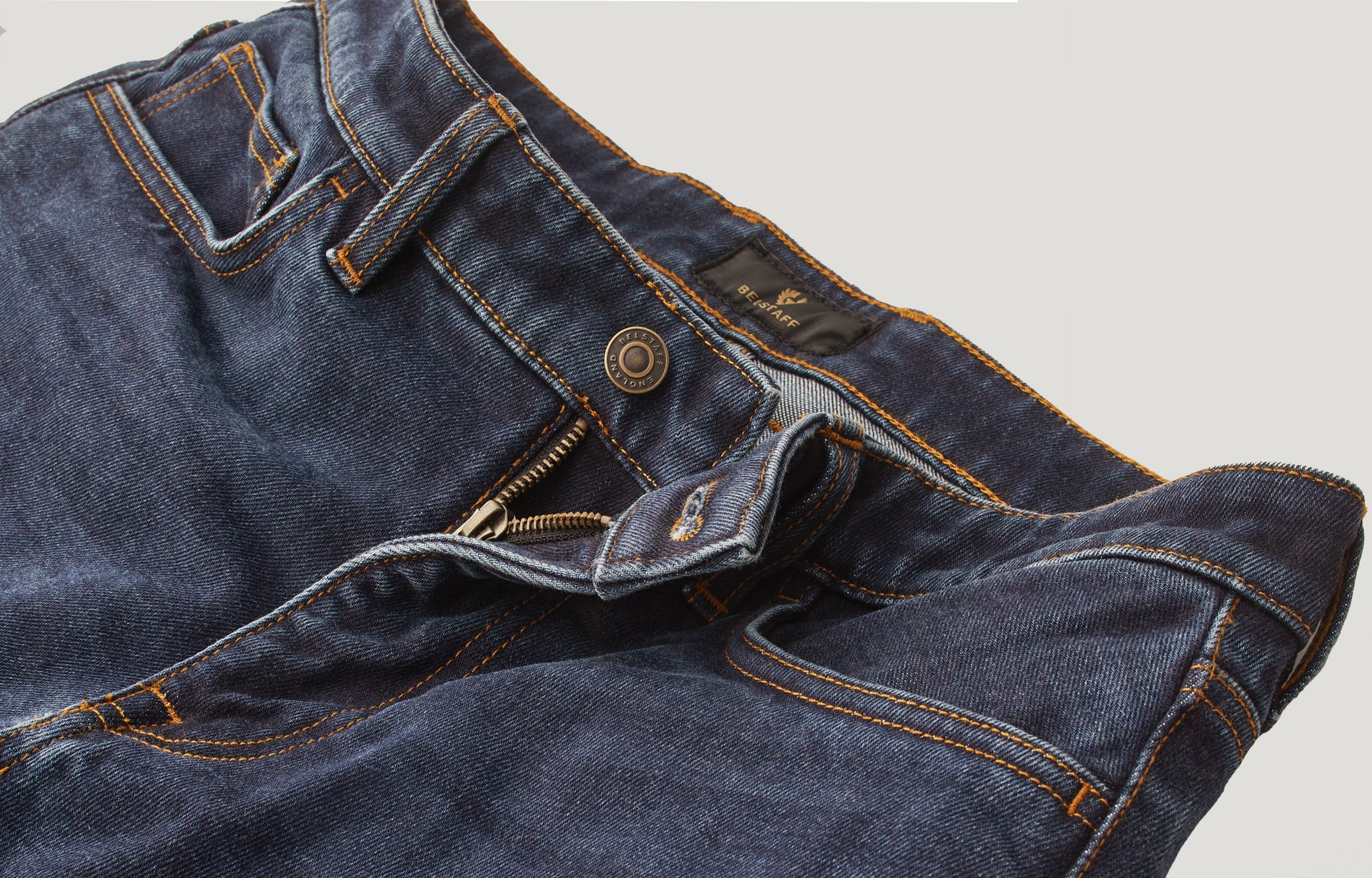 POPLAR MOTORRADJEANS - Gewaschenes Indigo