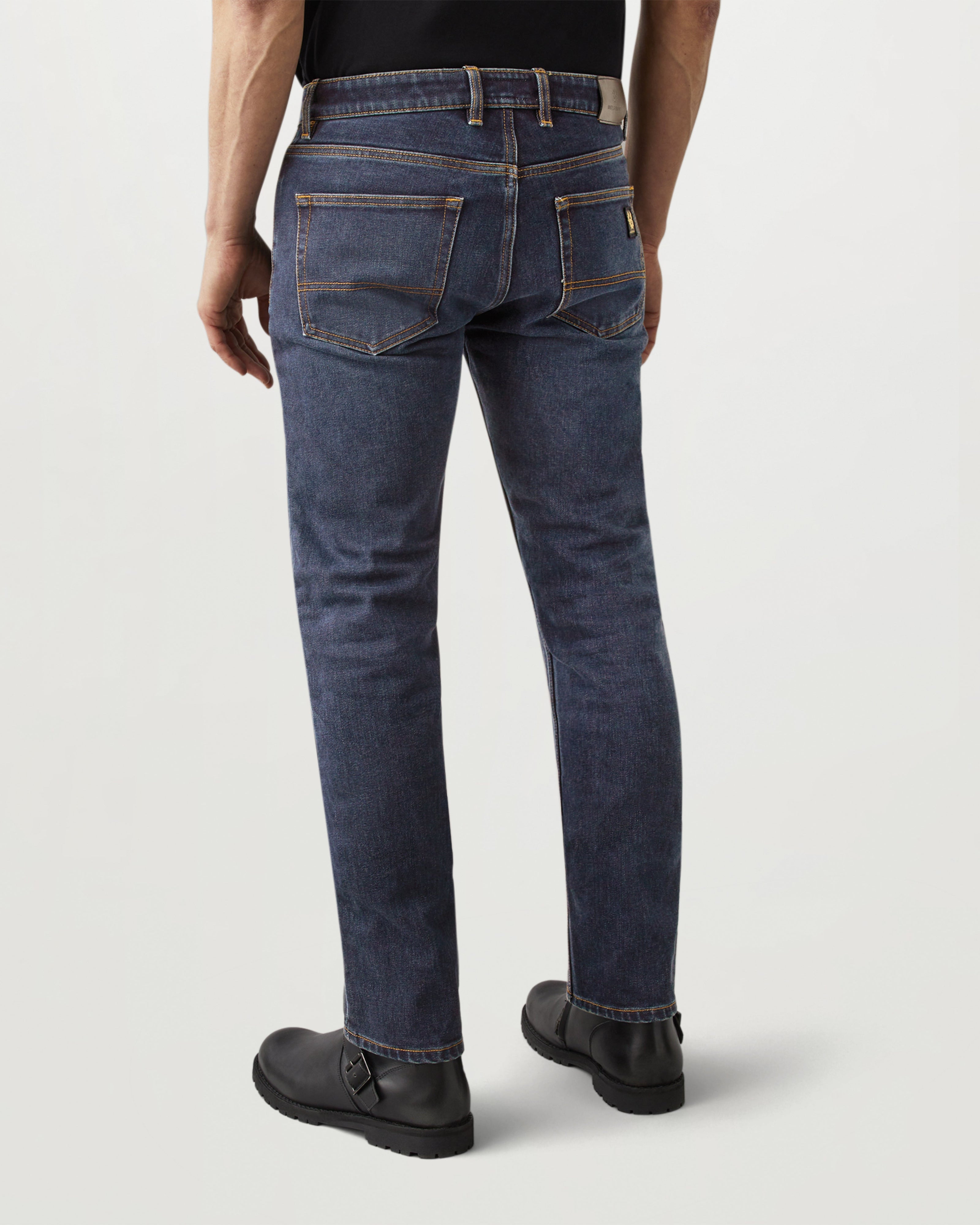 POPLAR MOTORRADJEANS - Gewaschenes Indigo