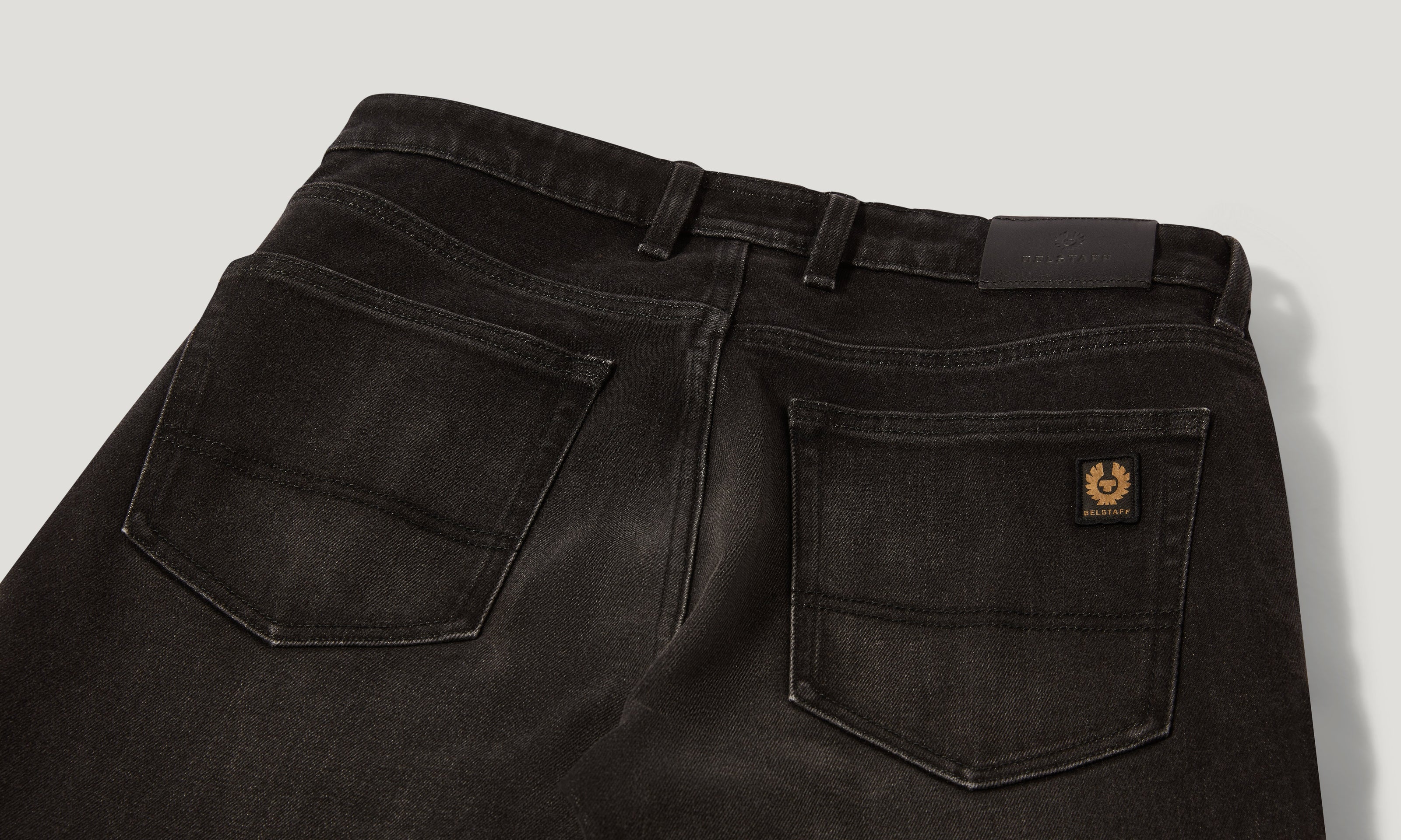 POPLAR MOTORCYCLE JEANS - Washed Black