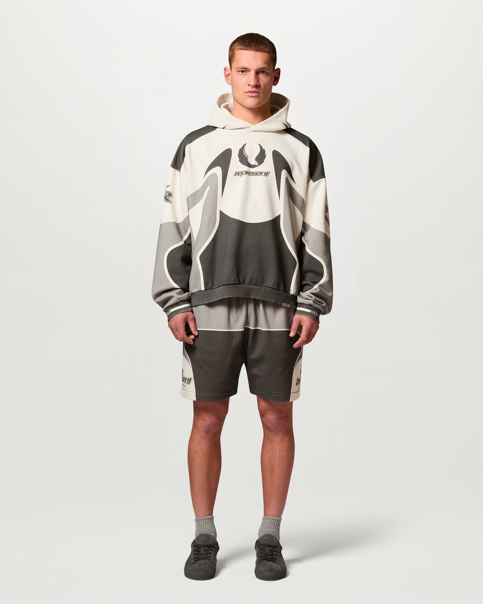 BELSTAFF X REPRESENT RACING HOODIE - Mudstone
