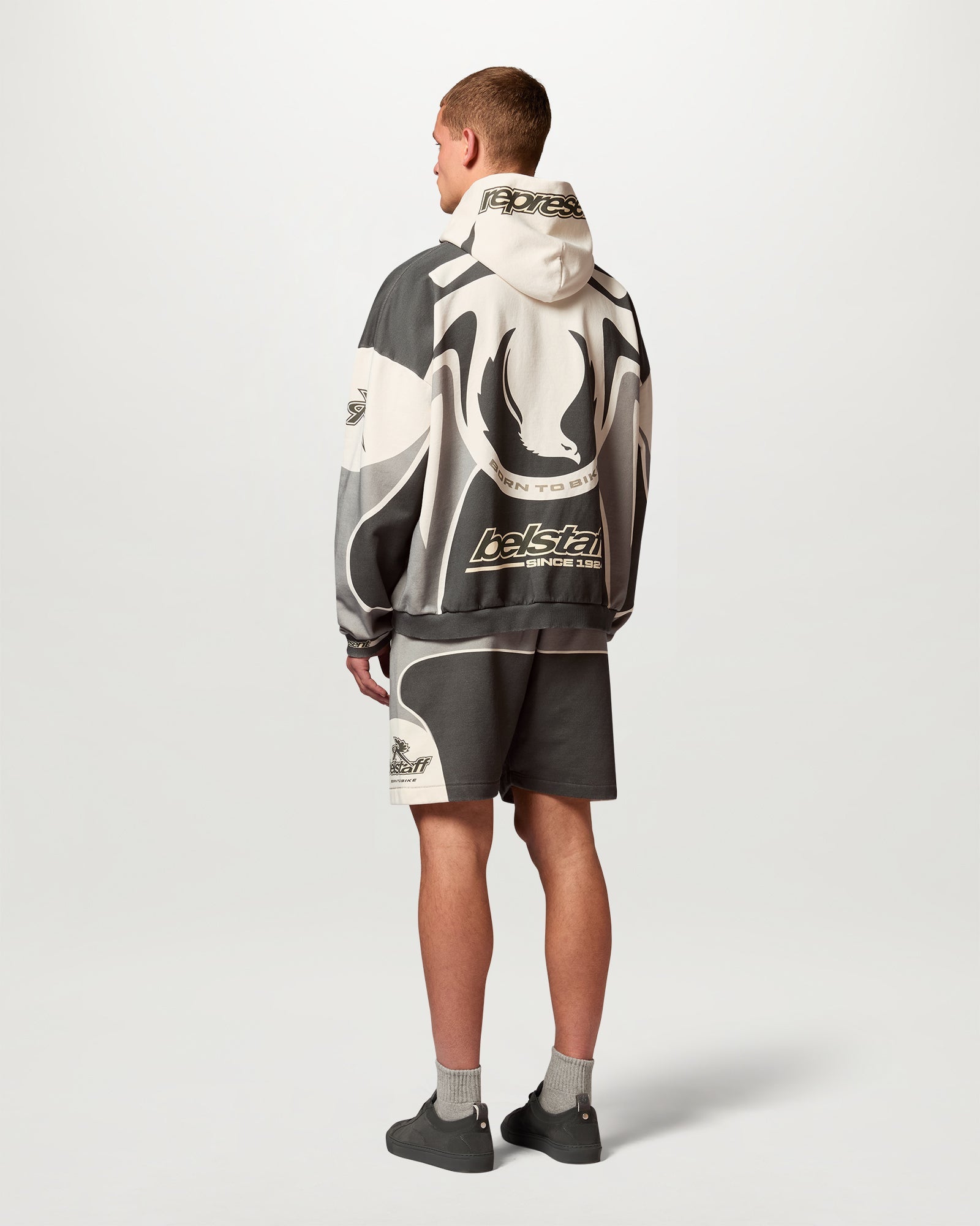 BELSTAFF X REPRESENT RACING HOODIE - Mudstone