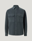 Ravine cotton corduroy shirt in petrol with two chest pockets and visible corduroy texture.