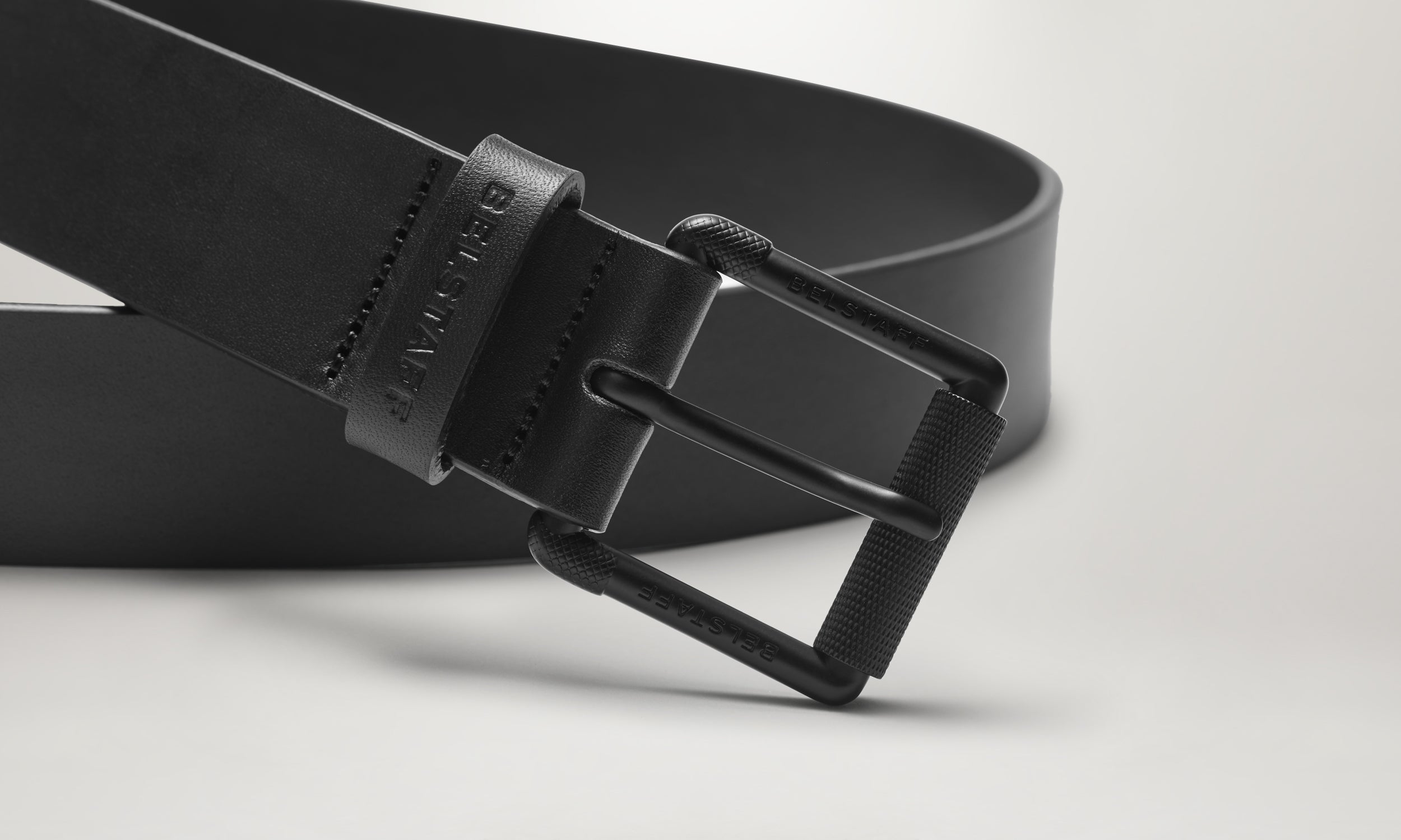 ROLLER BUCKLE BELT - Black