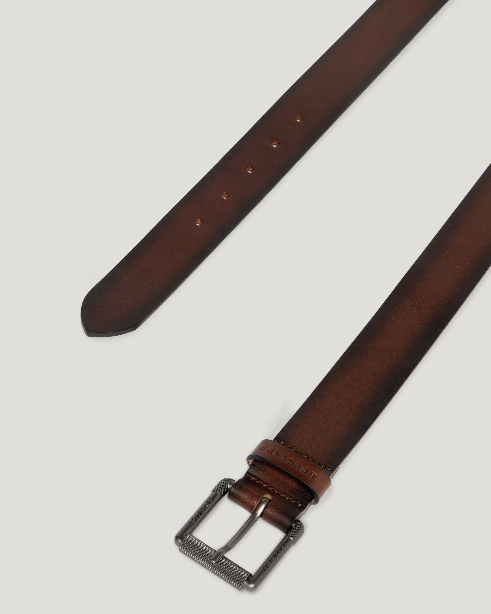 ROLLER BUCKLE BELT - Aged Brown