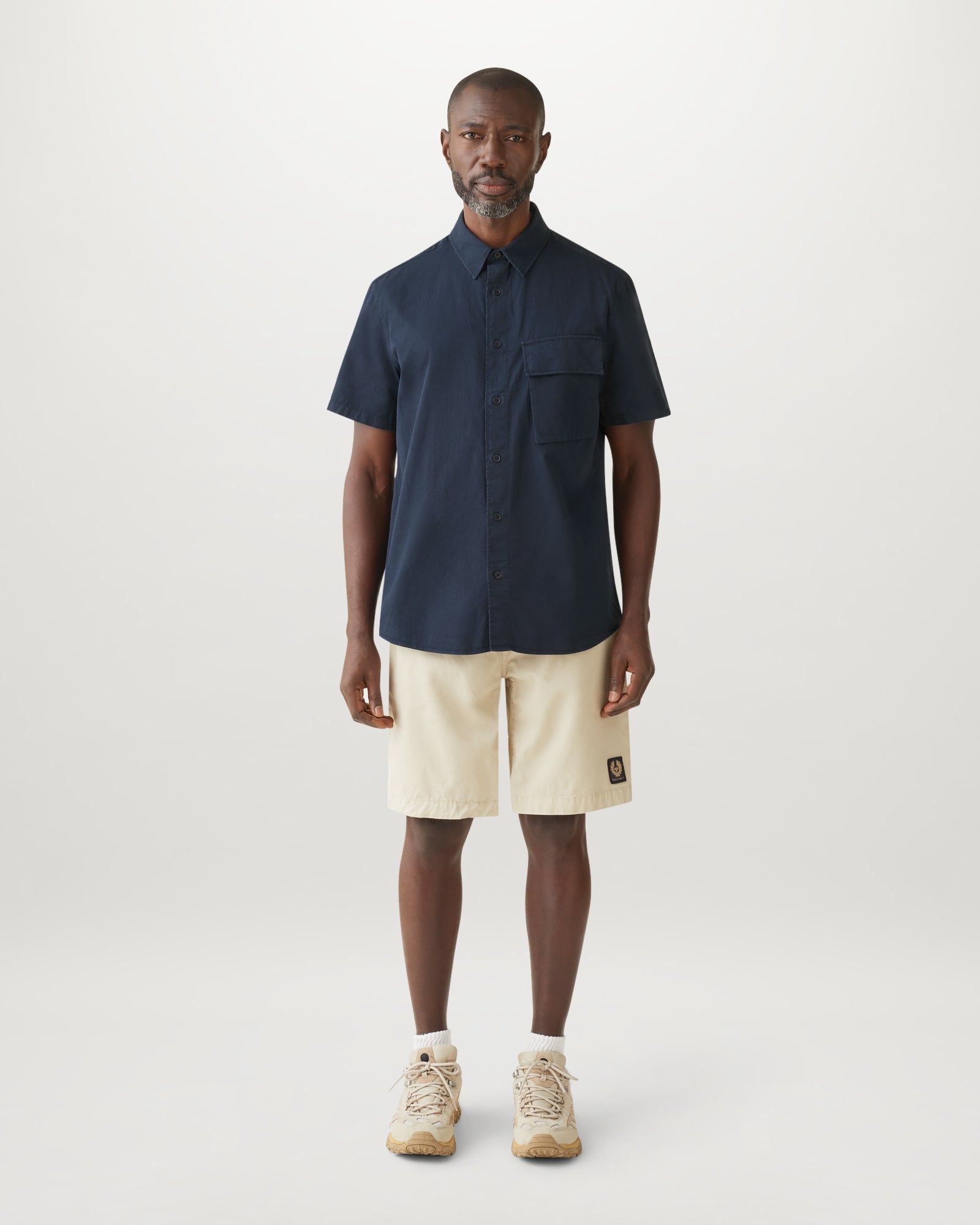 Product Image For Belstaff Scale Short Sleeve Shirt In Dark Ink
