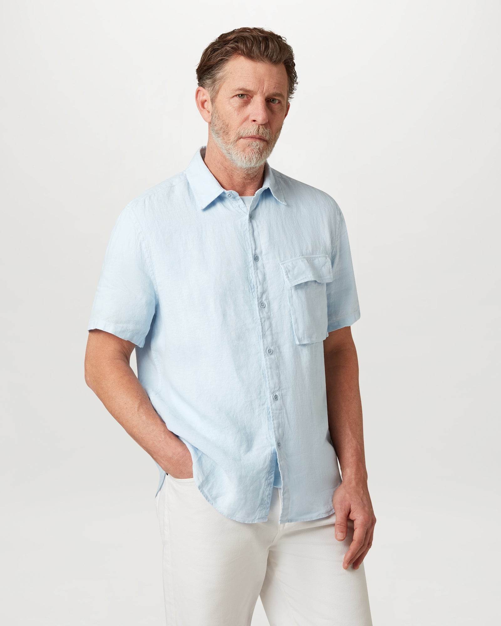 SCALE SHORT SLEEVE SHIRT - Sky Blue