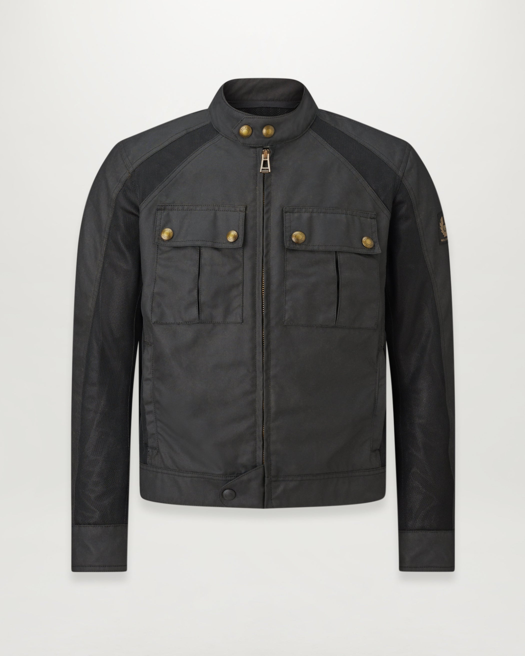 Belstaff Men's Ariel Motorcycle Jacket Waxed Cotton Black Size Xl