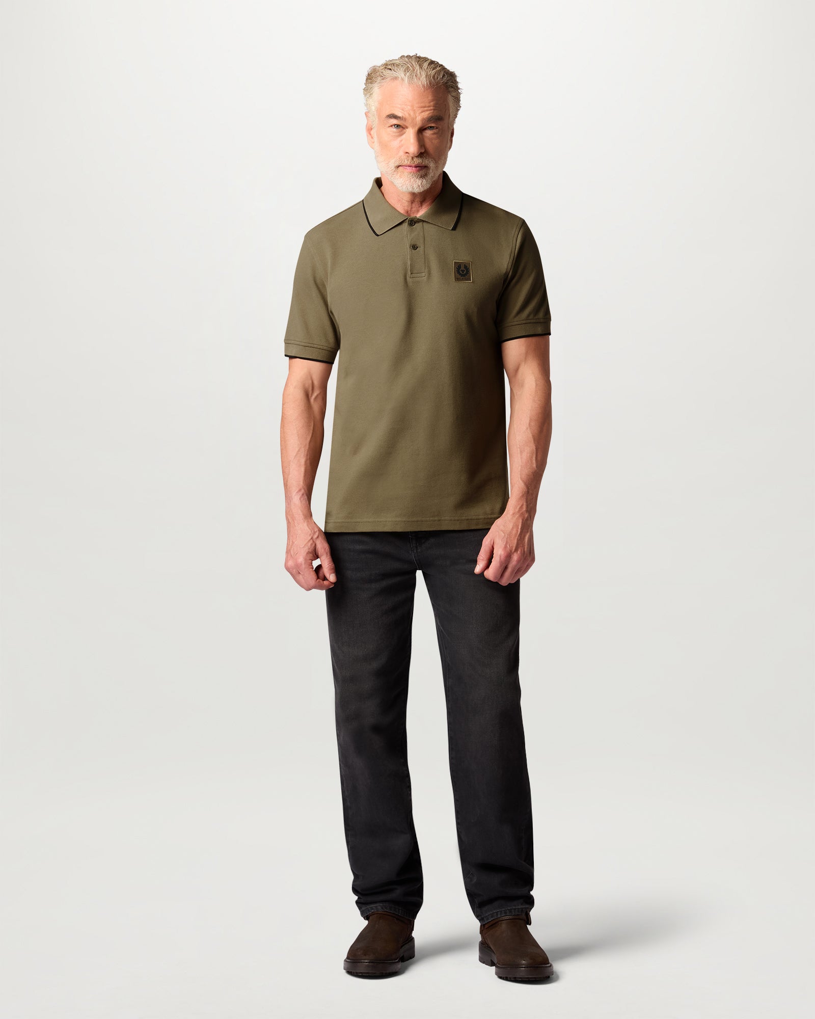 TIPPED POLO - Khaki Green
