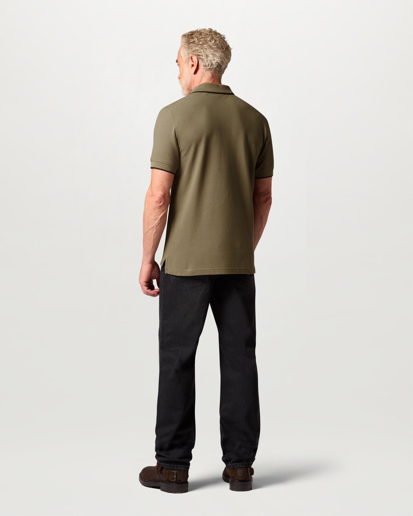 TIPPED POLO - Khaki Green