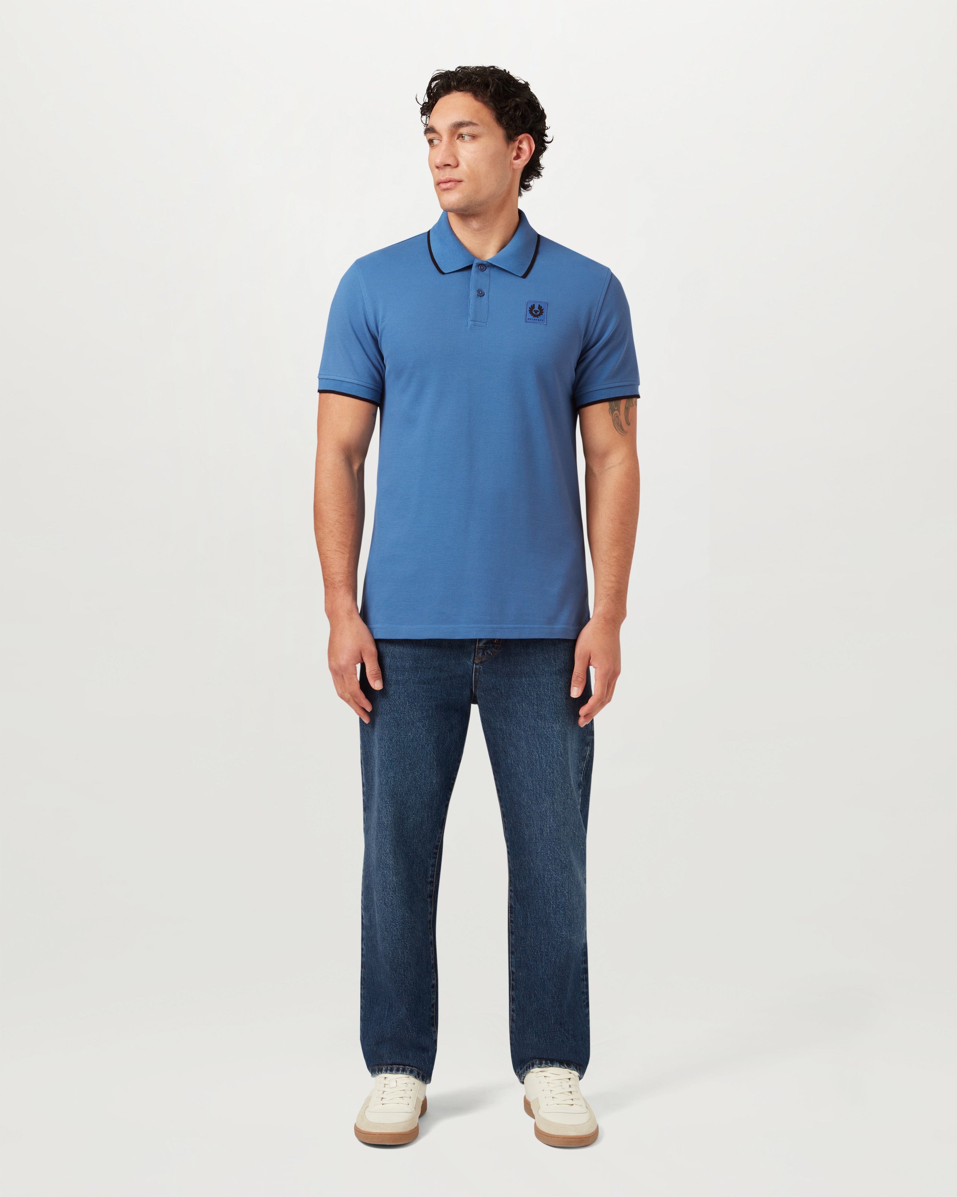 TIPPED POLO - Marine Blue
