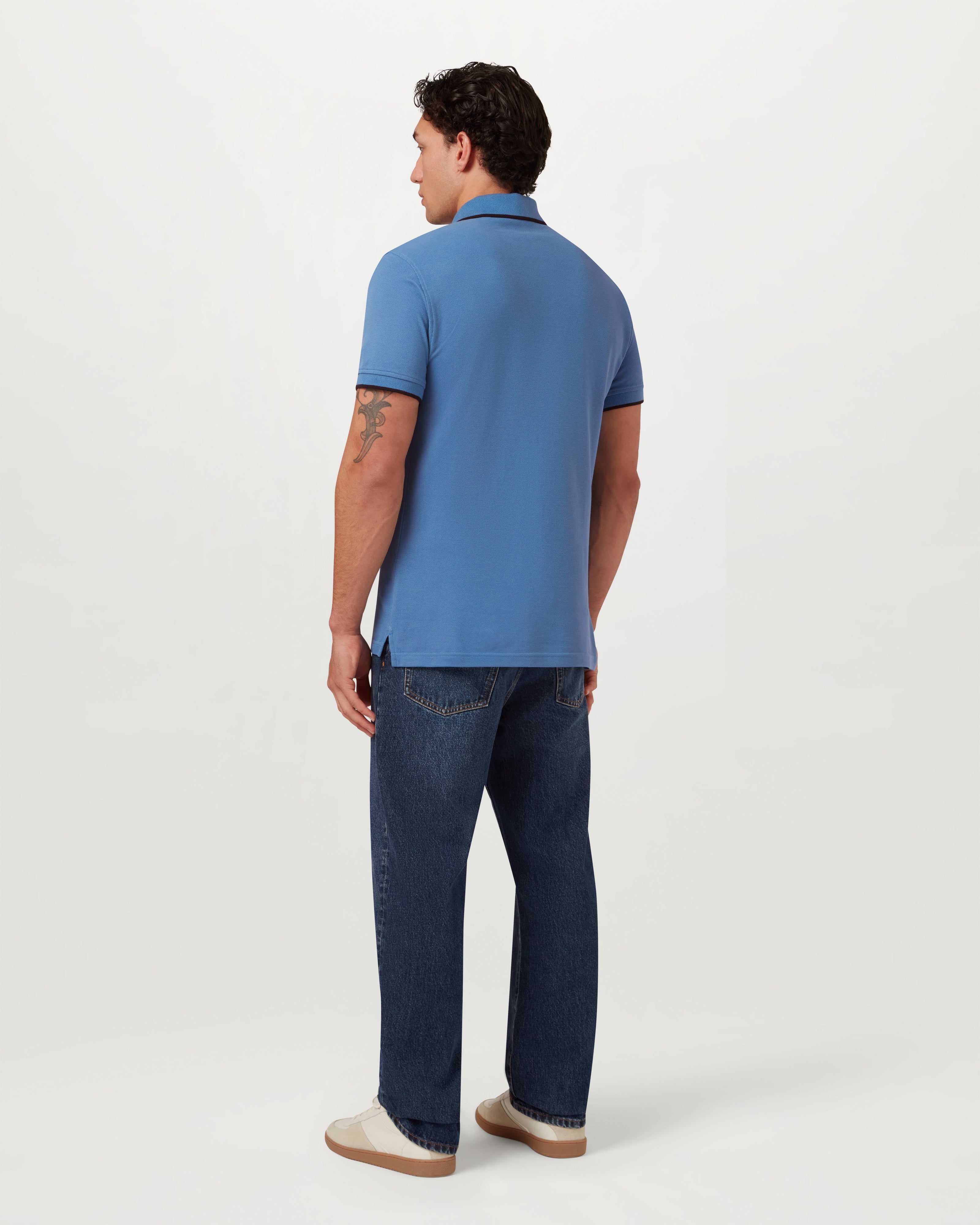 TIPPED POLO - Marine Blue