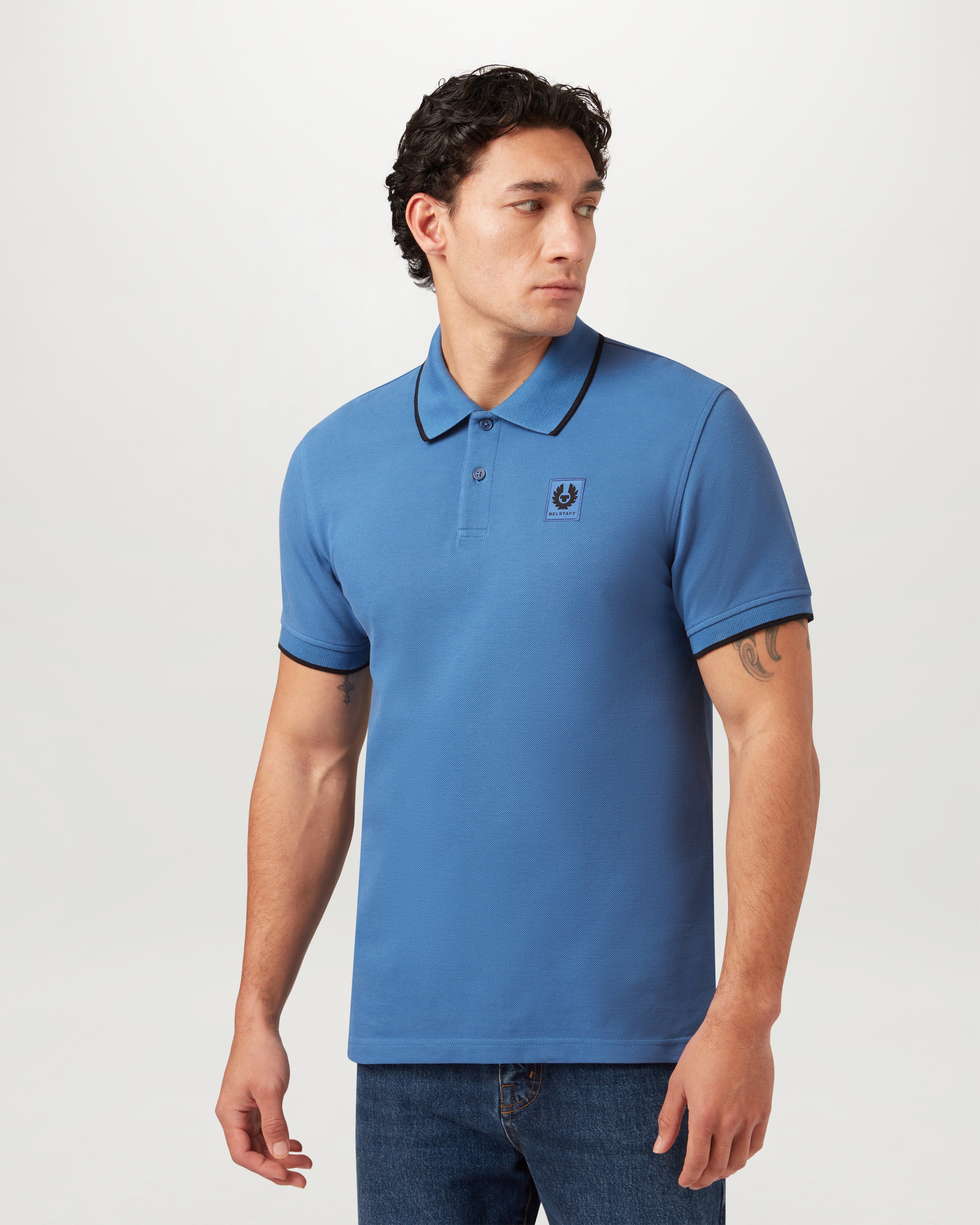 TIPPED POLO - Marine Blue