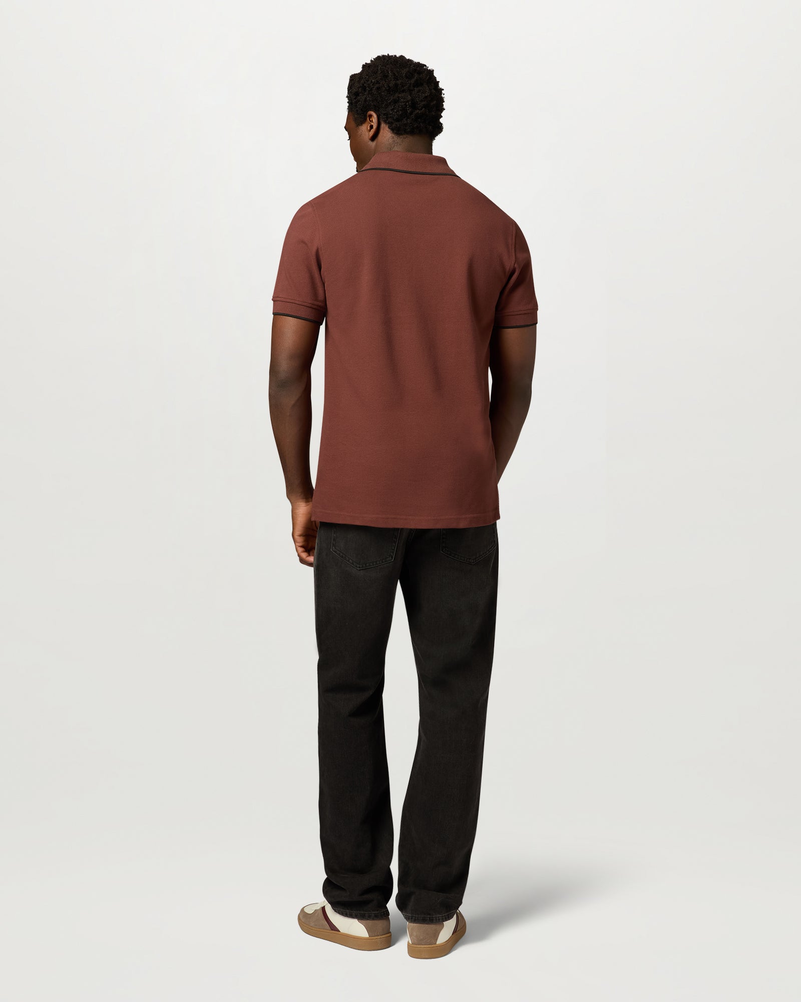 TIPPED POLO - Oxblood