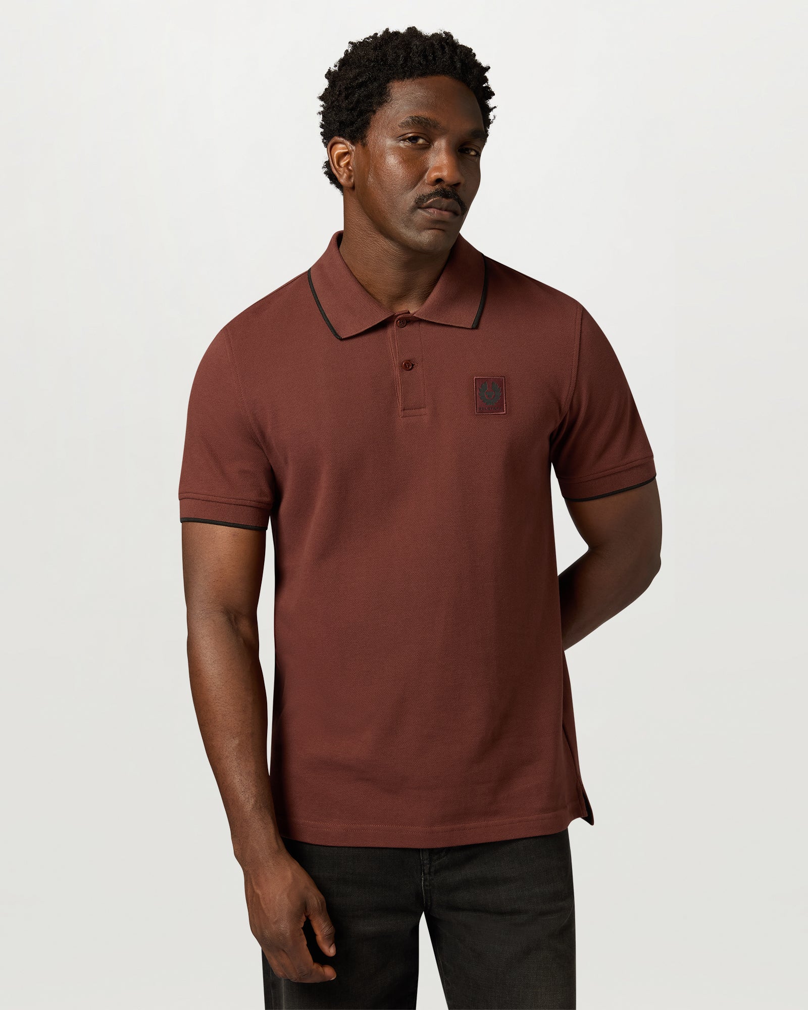TIPPED POLO - Oxblood