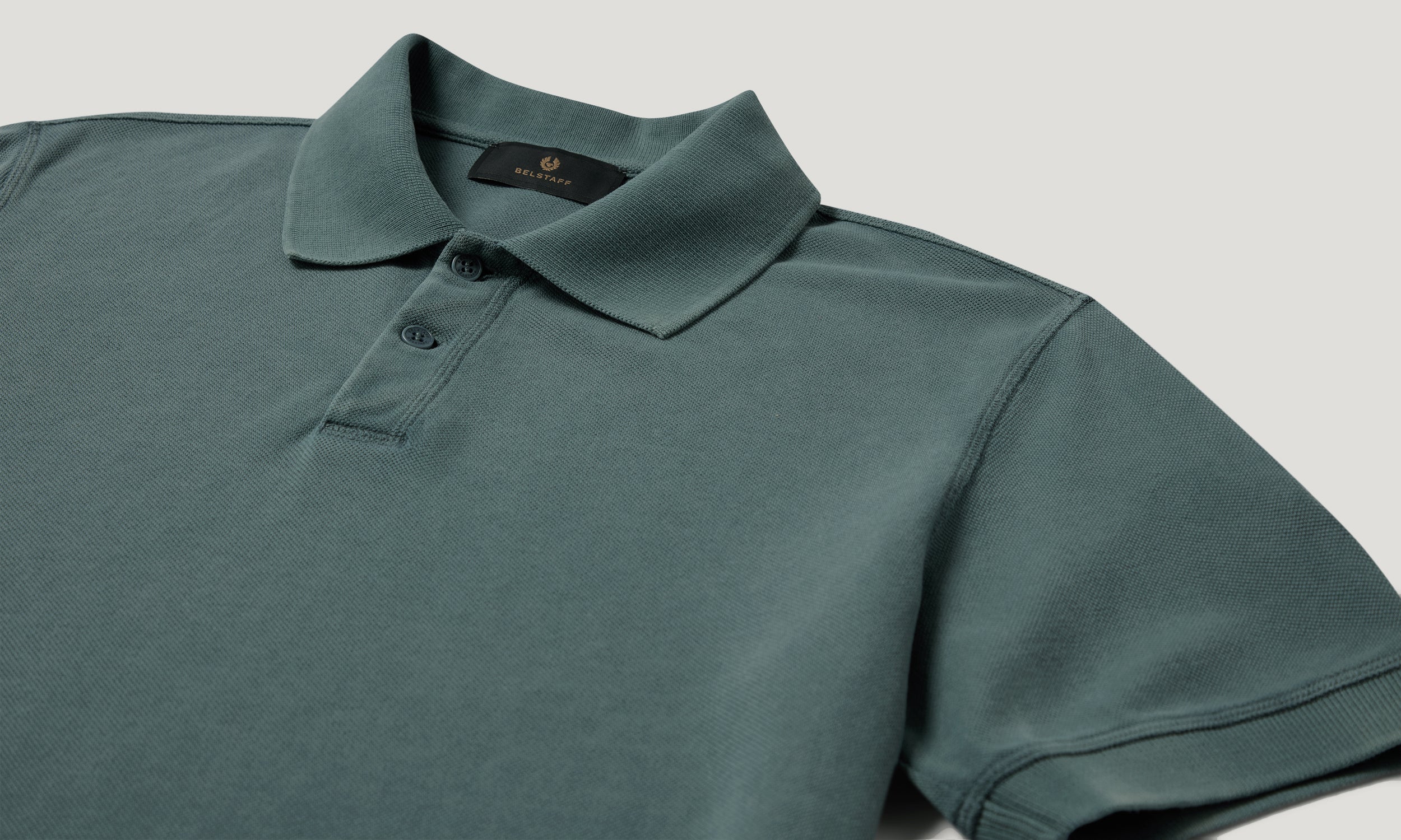 VALLEY GARMENT DYE POLO COTTON. - Petrol