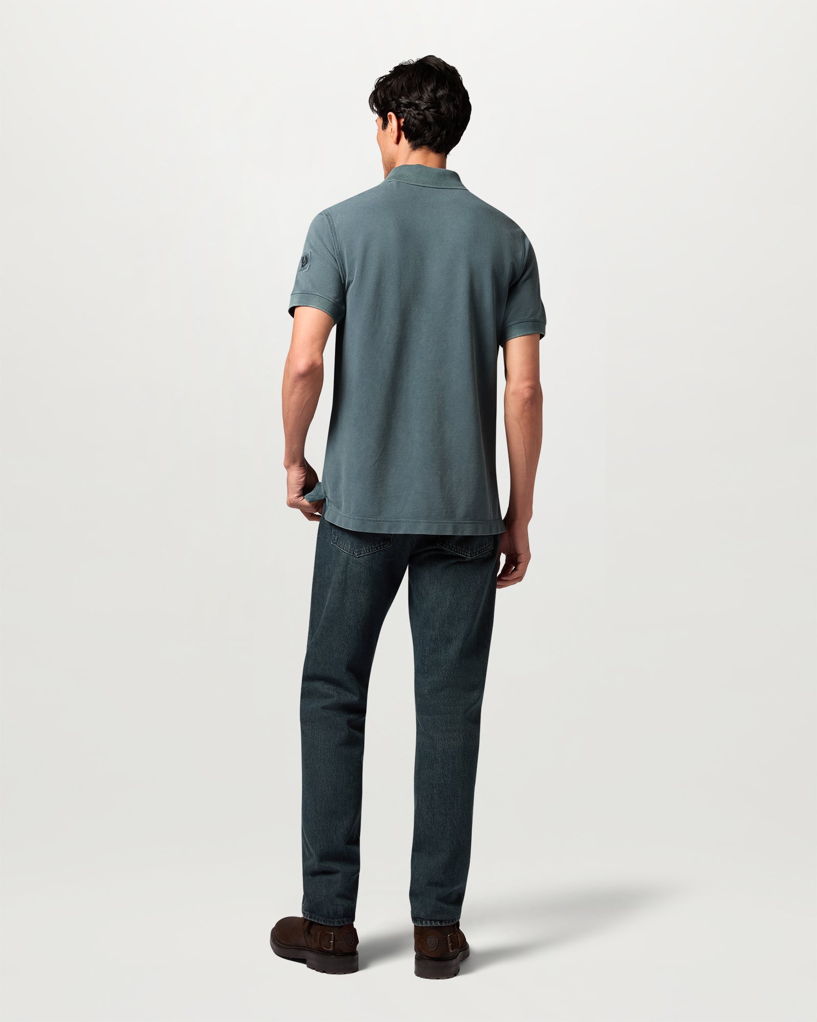 VALLEY GARMENT DYE POLO COTTON. - Petrol