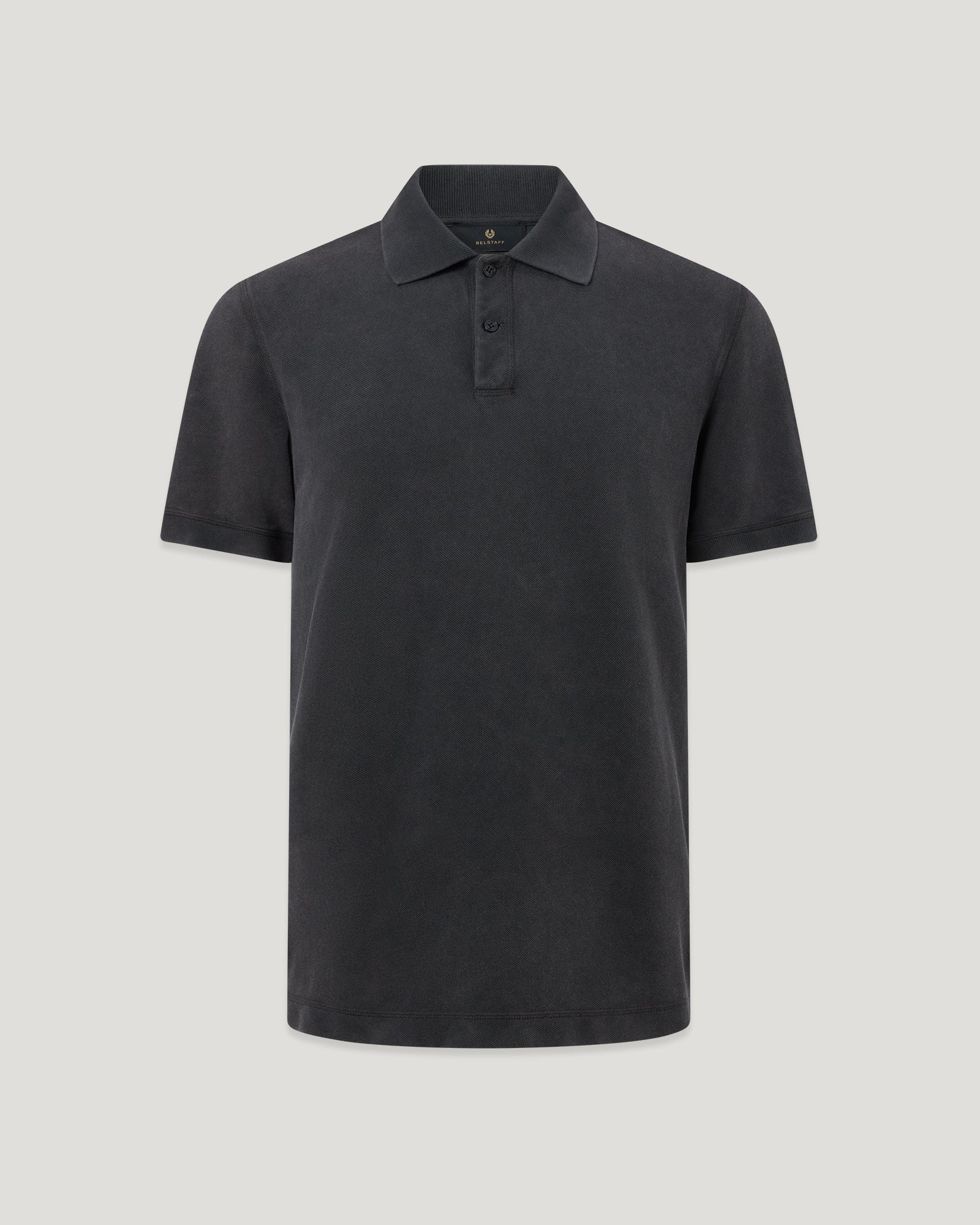 VALLEY GARMENT DYE POLO COTTON. - Washed Black