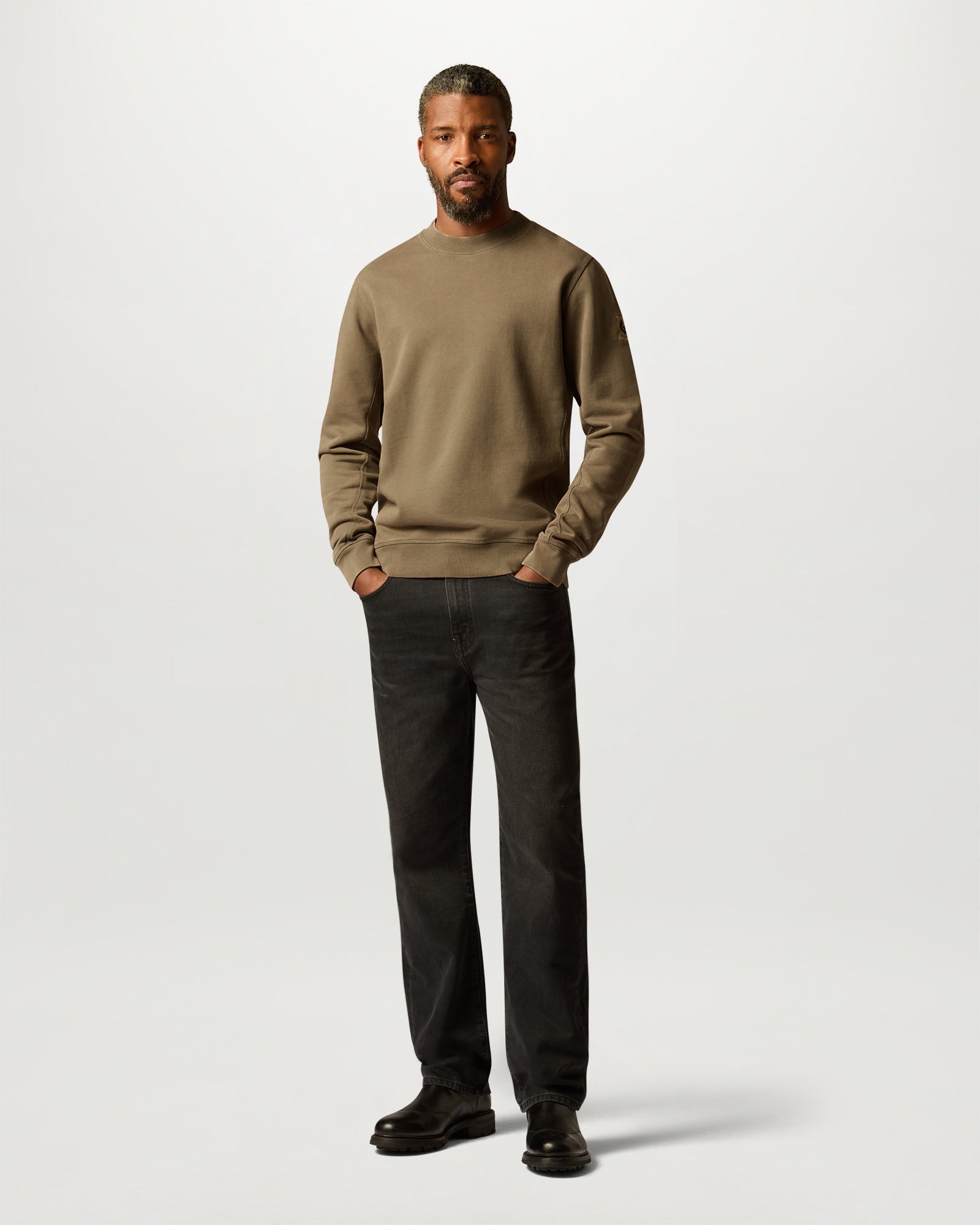 VALLEY GARMENT DYE SWEAT - Khaki Green