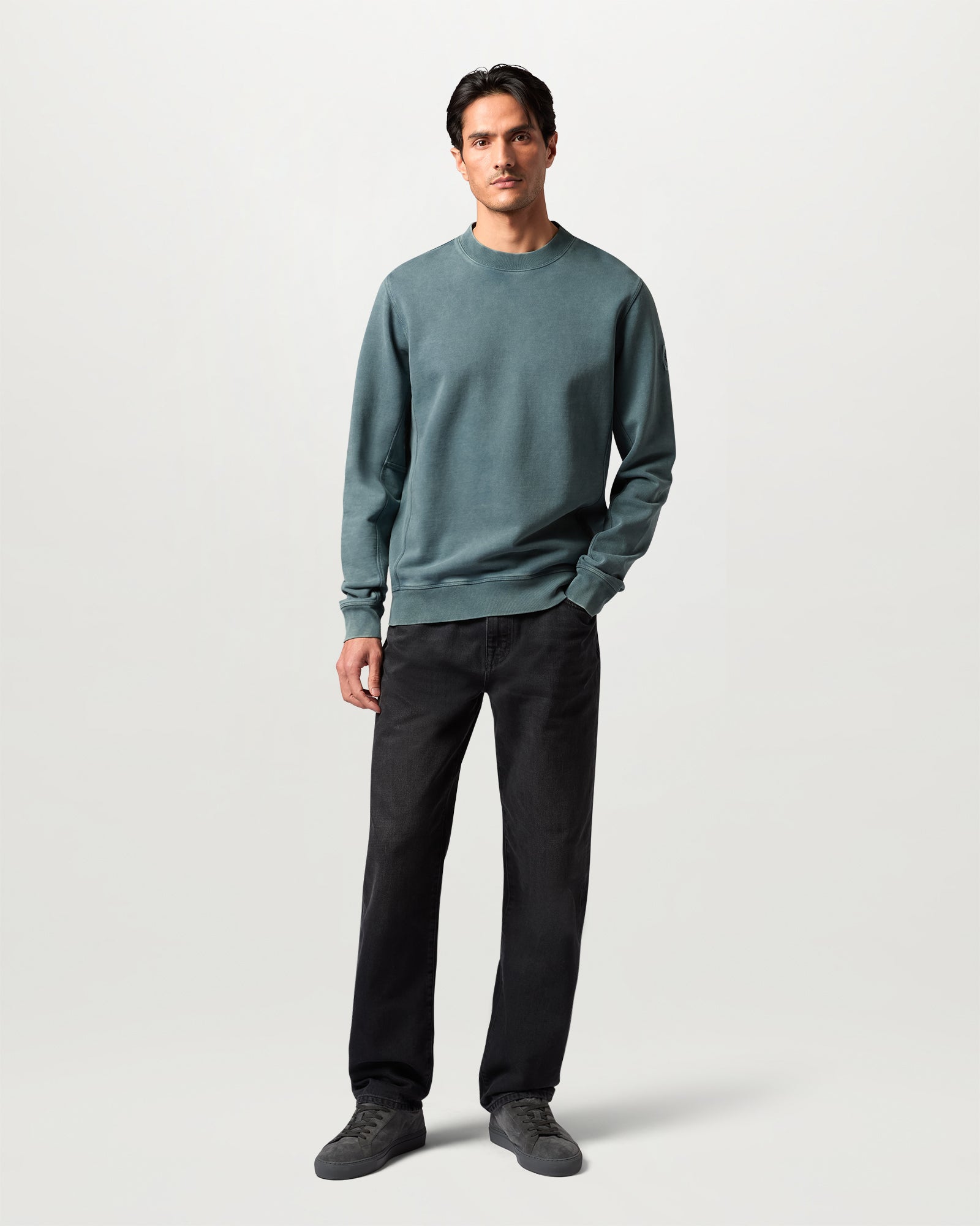 VALLEY GARMENT DYE SWEAT - Petrol
