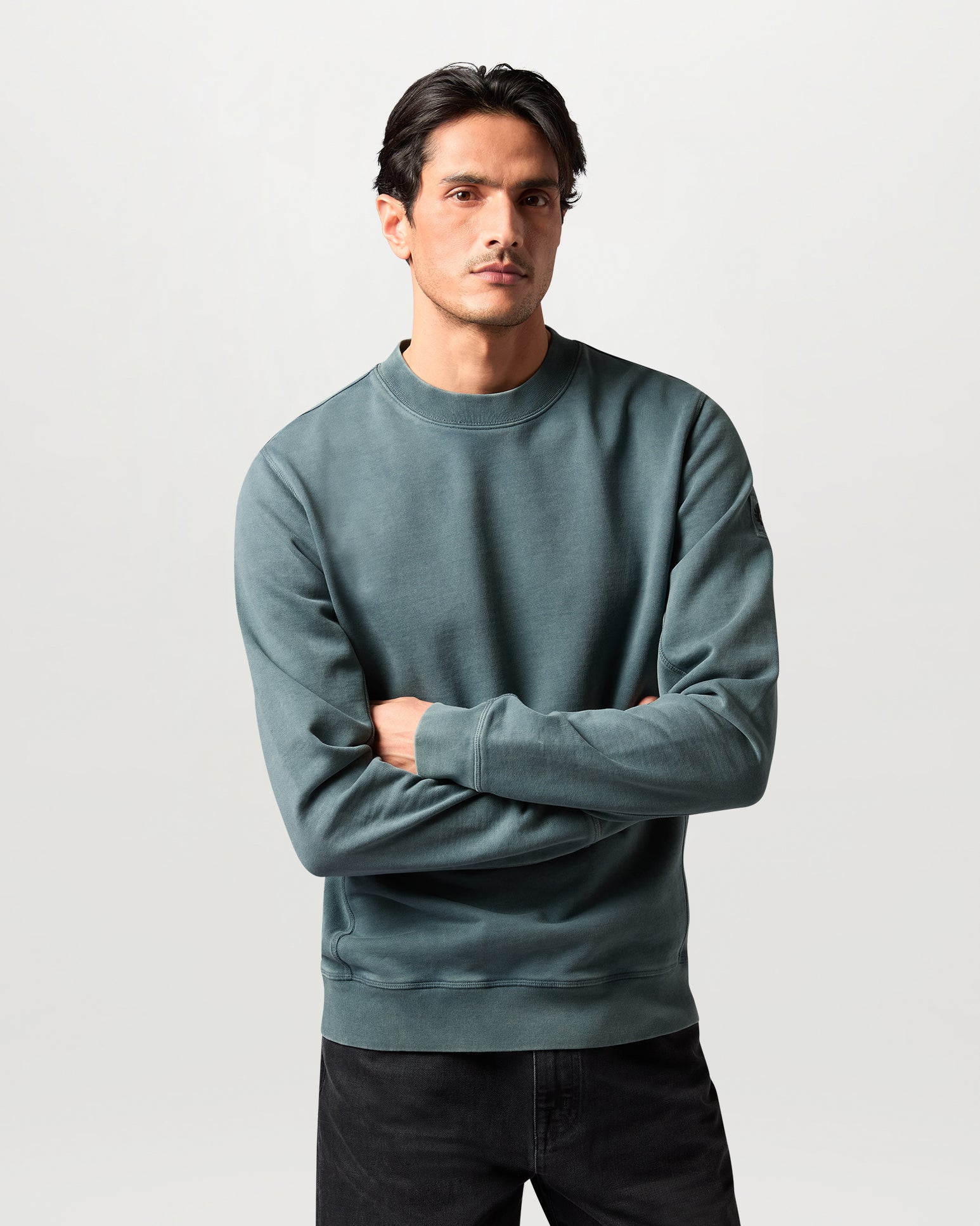 VALLEY GARMENT DYE SWEAT - Petrol