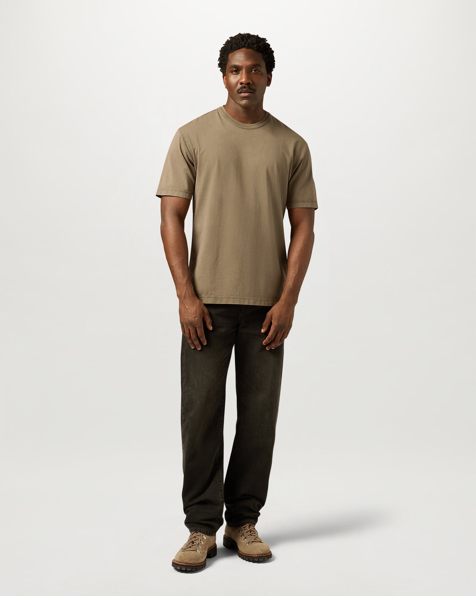 VALLEY GARMENT DYE T-SHIRT COTTON - Khaki Green