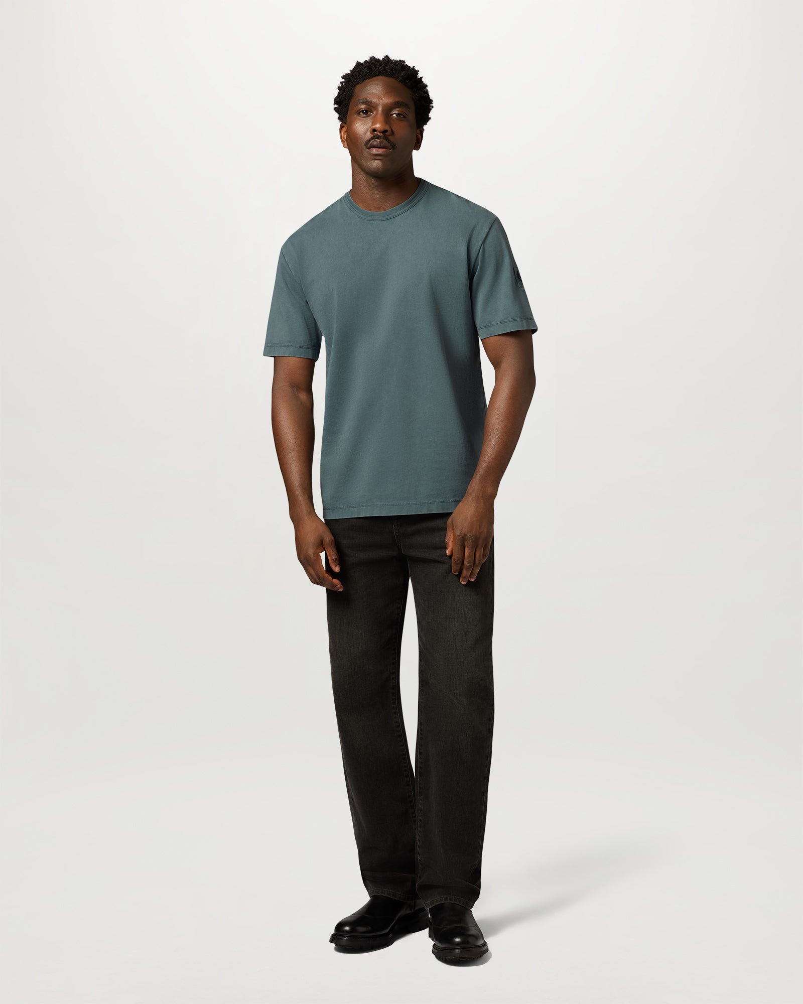 VALLEY GARMENT DYE T-SHIRT COTTON - Petrol