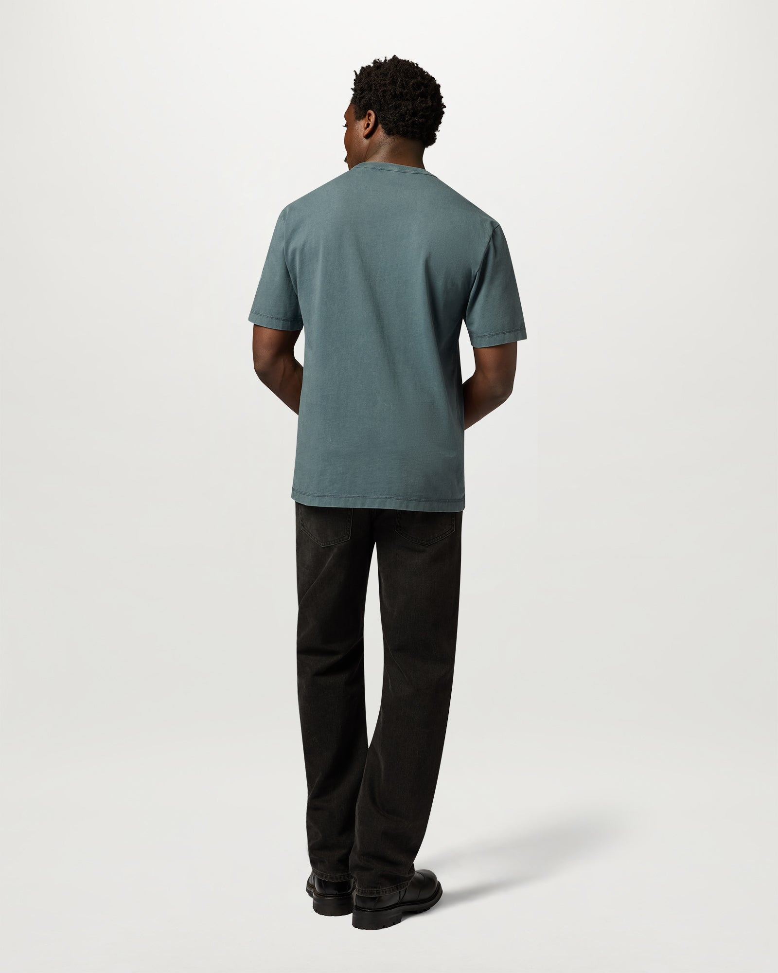 VALLEY GARMENT DYE T-SHIRT COTTON - Petrol