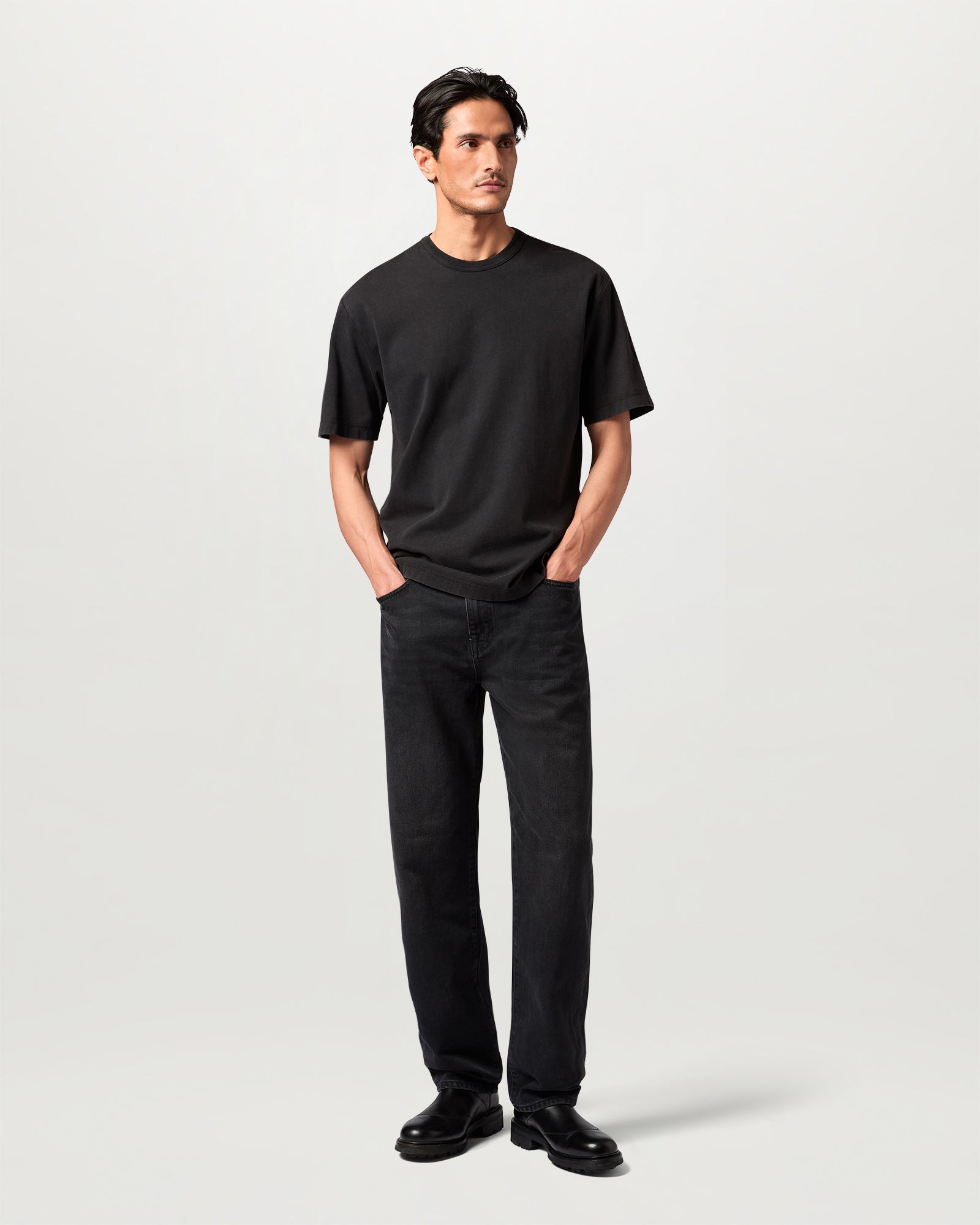 VALLEY GARMENT DYE T-SHIRT COTTON - Washed Black