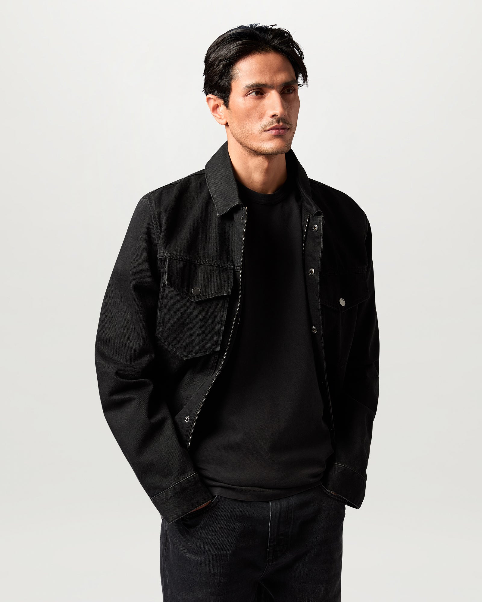 VALLEY GARMENT DYE T-SHIRT COTTON - Washed Black